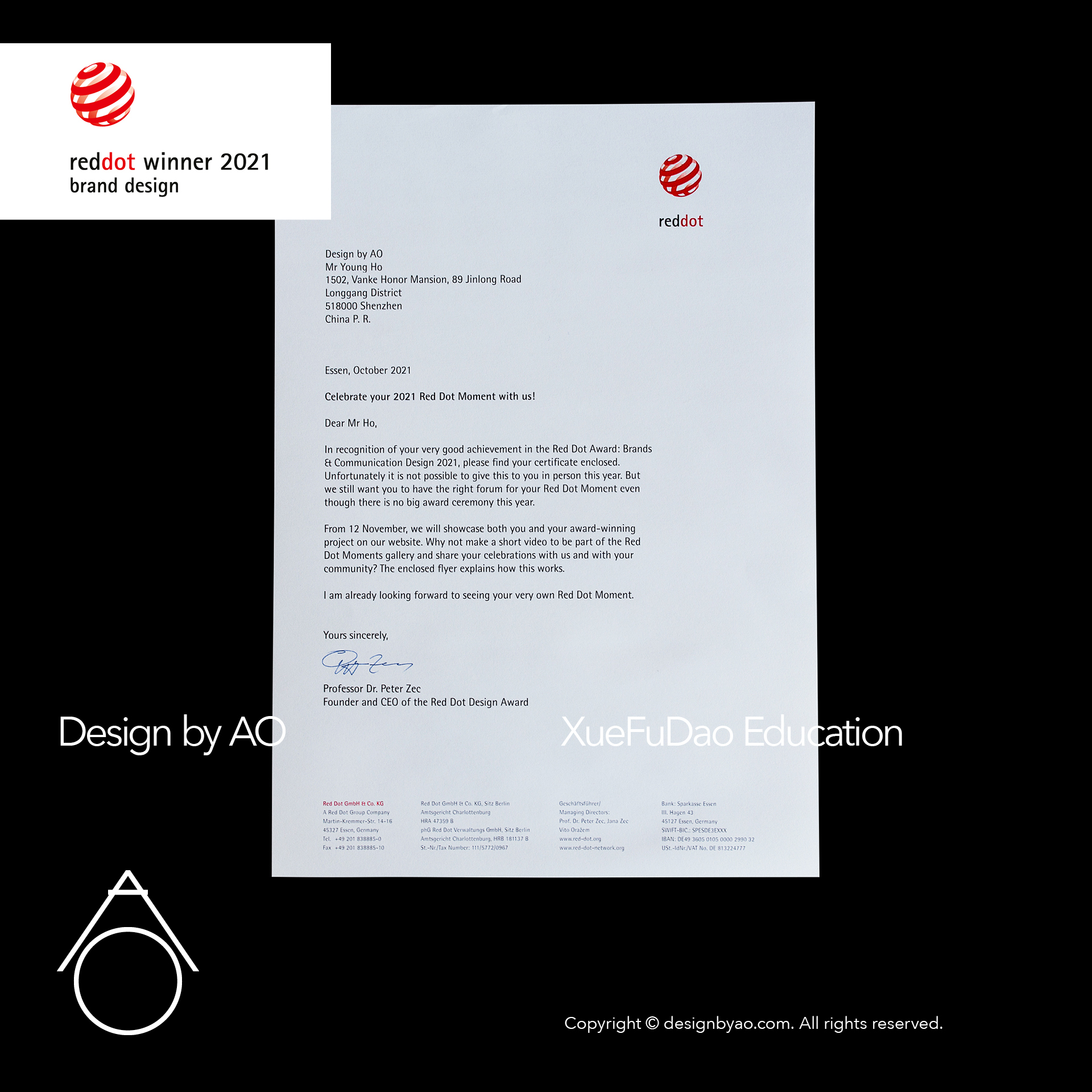 Red Dot Design Award 2021 Design By AO