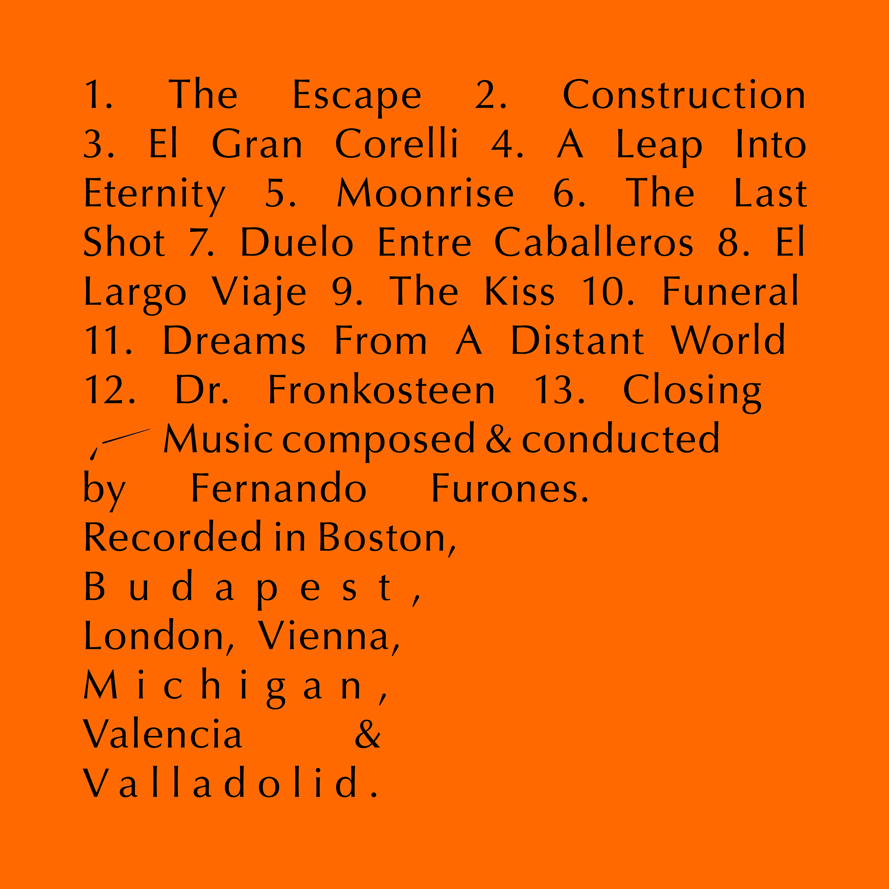 Orchestral Sessions, Fernando Furones, LP, back-cover