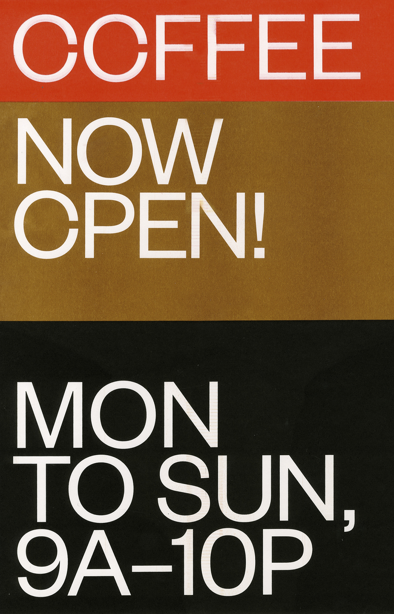 CCFFEE, 11 × 17, 3/0 risograph