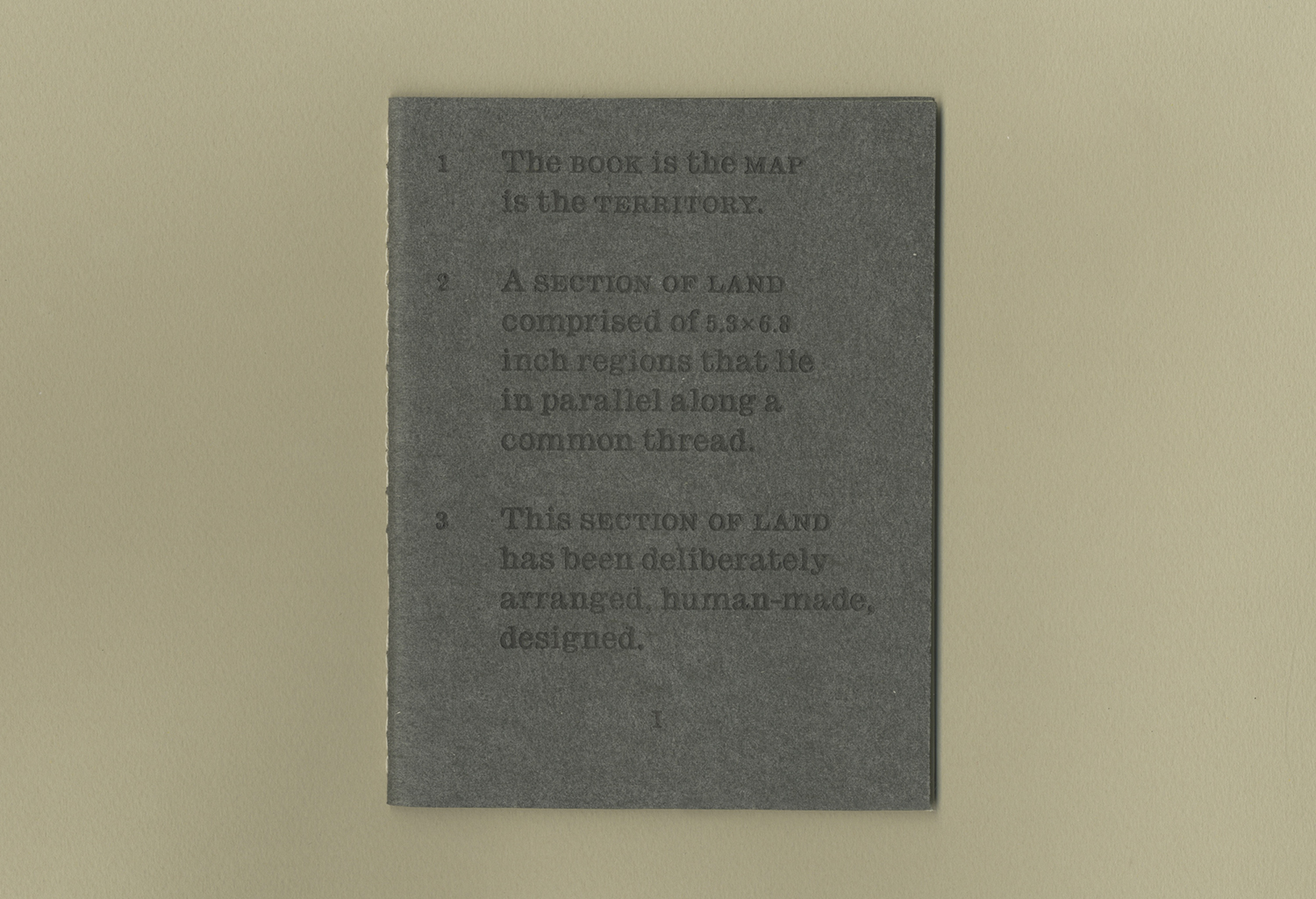 The Book is the Map is the Territory, 5.3 × 6.8 saddle-stitch booklet, 0/(N/A) letterpress, 1/1 risograph