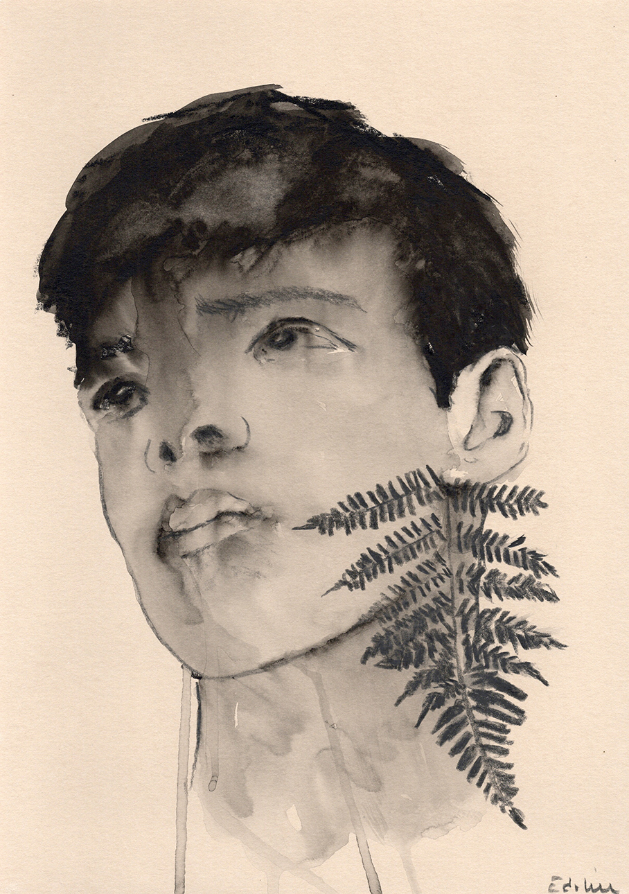 Edi Dubien Sans titre, 2025 Aquarelle et crayon sur papier 29,7 x 21 cm Courtesy de l'artiste et de la Galerie Alain Gutharc