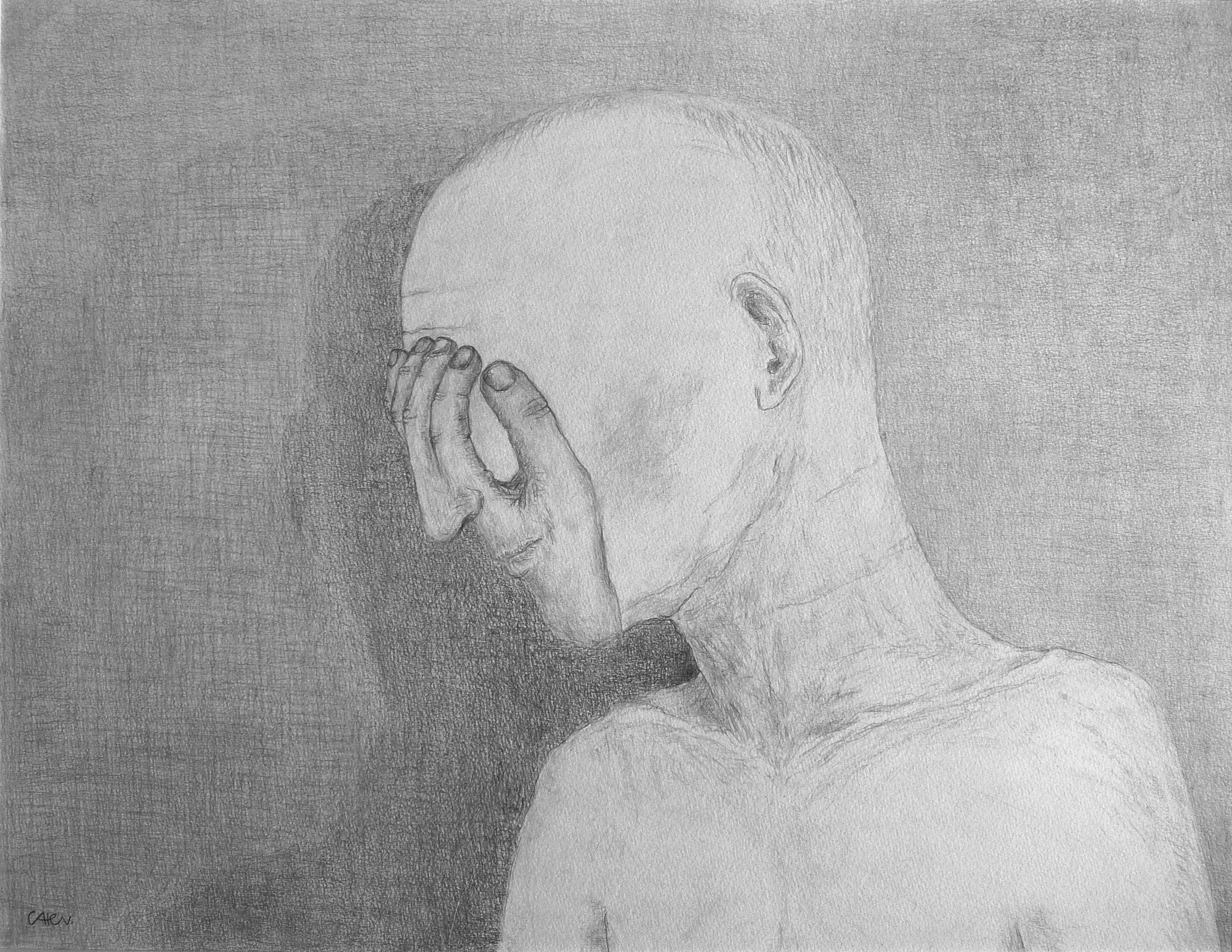 potlood op papier, 50 x 65 cm