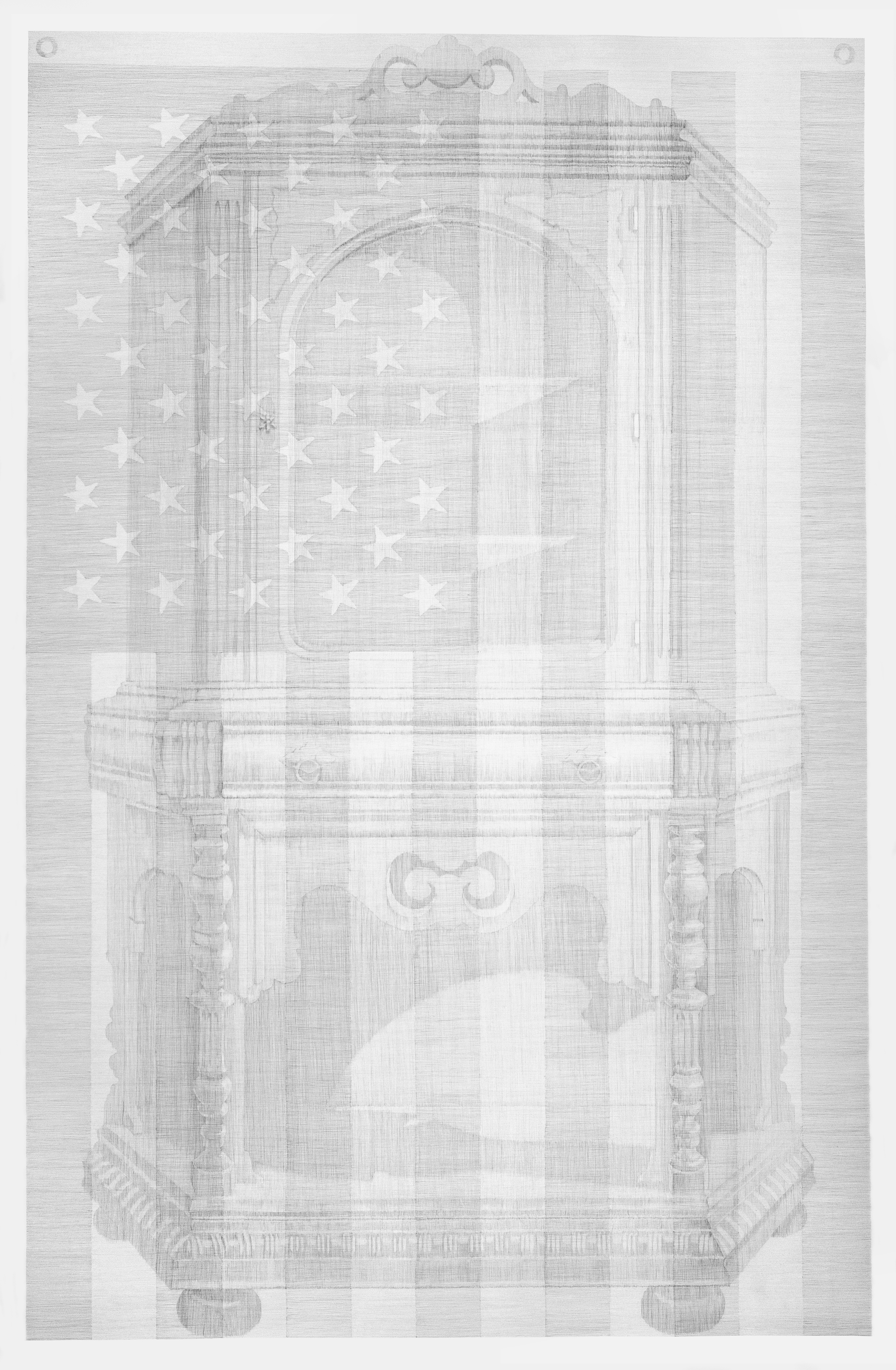 Nostalgia, 2016, graphite on paper, 78 x 50.5 in