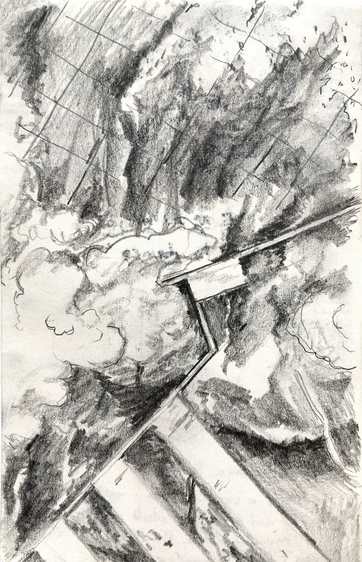 Flying over Russia - Pencil on paper 15x21 cm