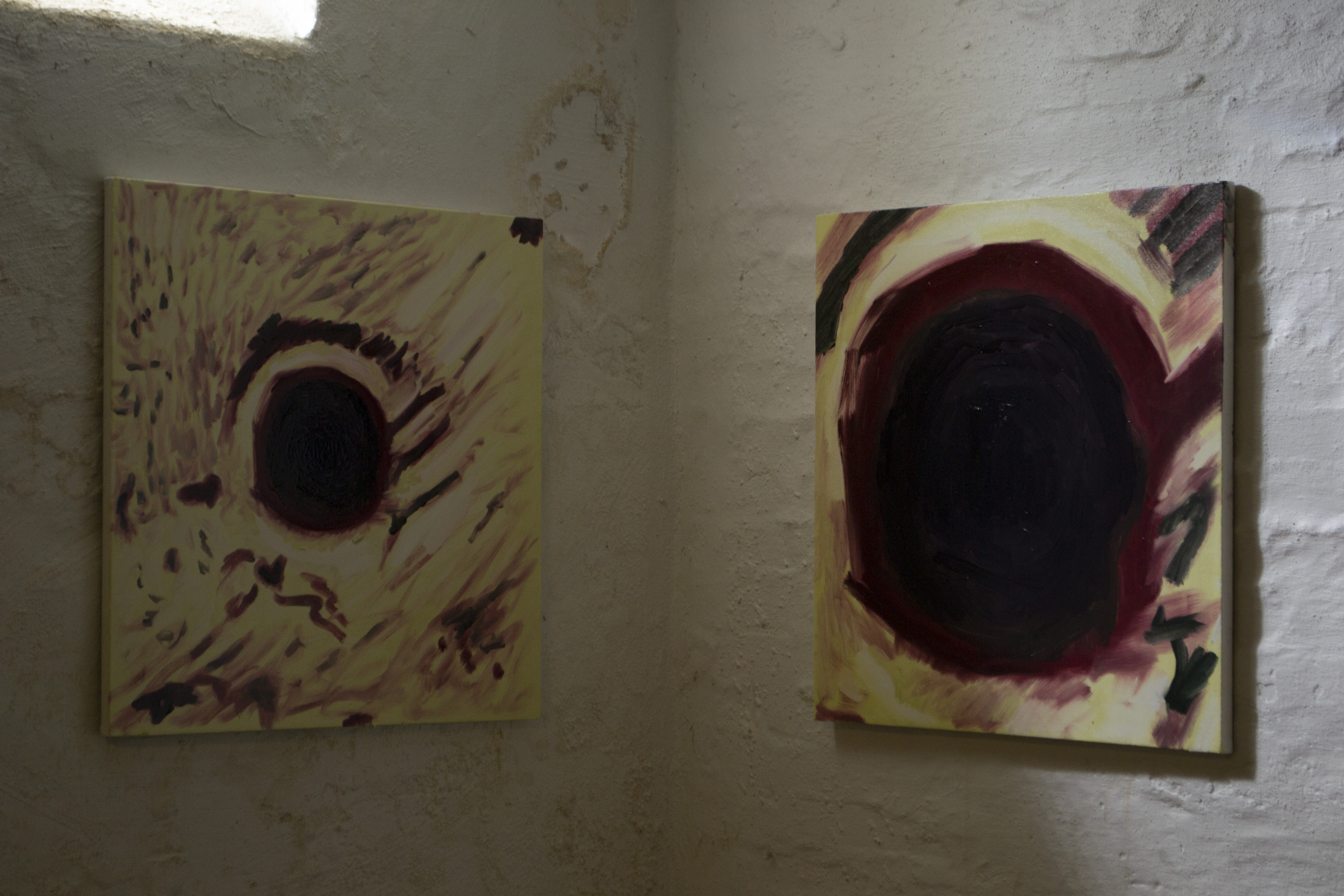 Zoom, zoom 2 Dip-Tych (Pingualit Crater), 2025, Oil on canvas, 60x60cm (x2).