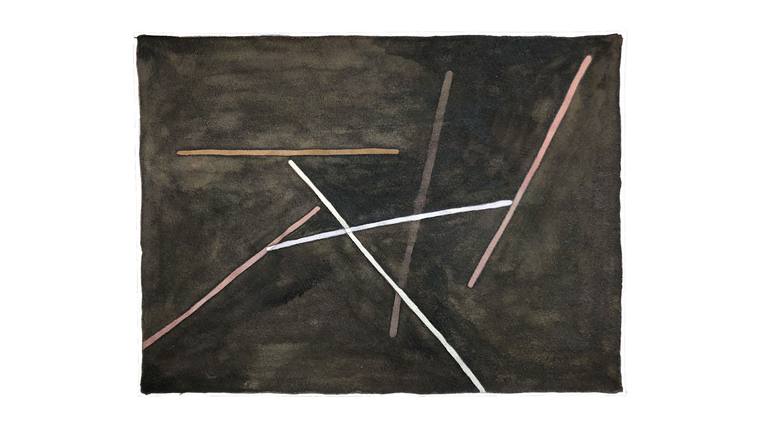 Linhas I, da série Jogos da Tarde. Aquarela sobre papel, 31x23cm. 2023.