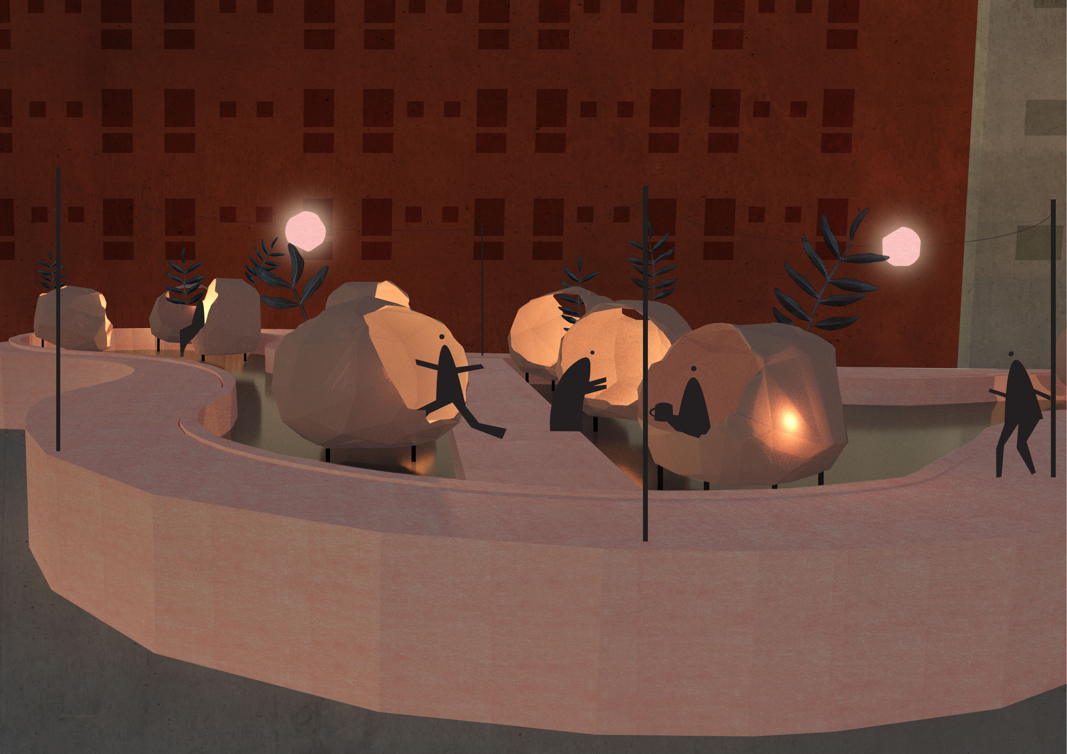 Render from Breathing Space thesis project, 2021