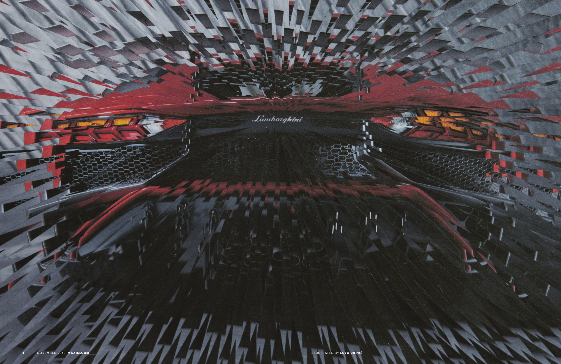 Lamborghini for Maxim, 2015, 16.5 x 11.6 inches