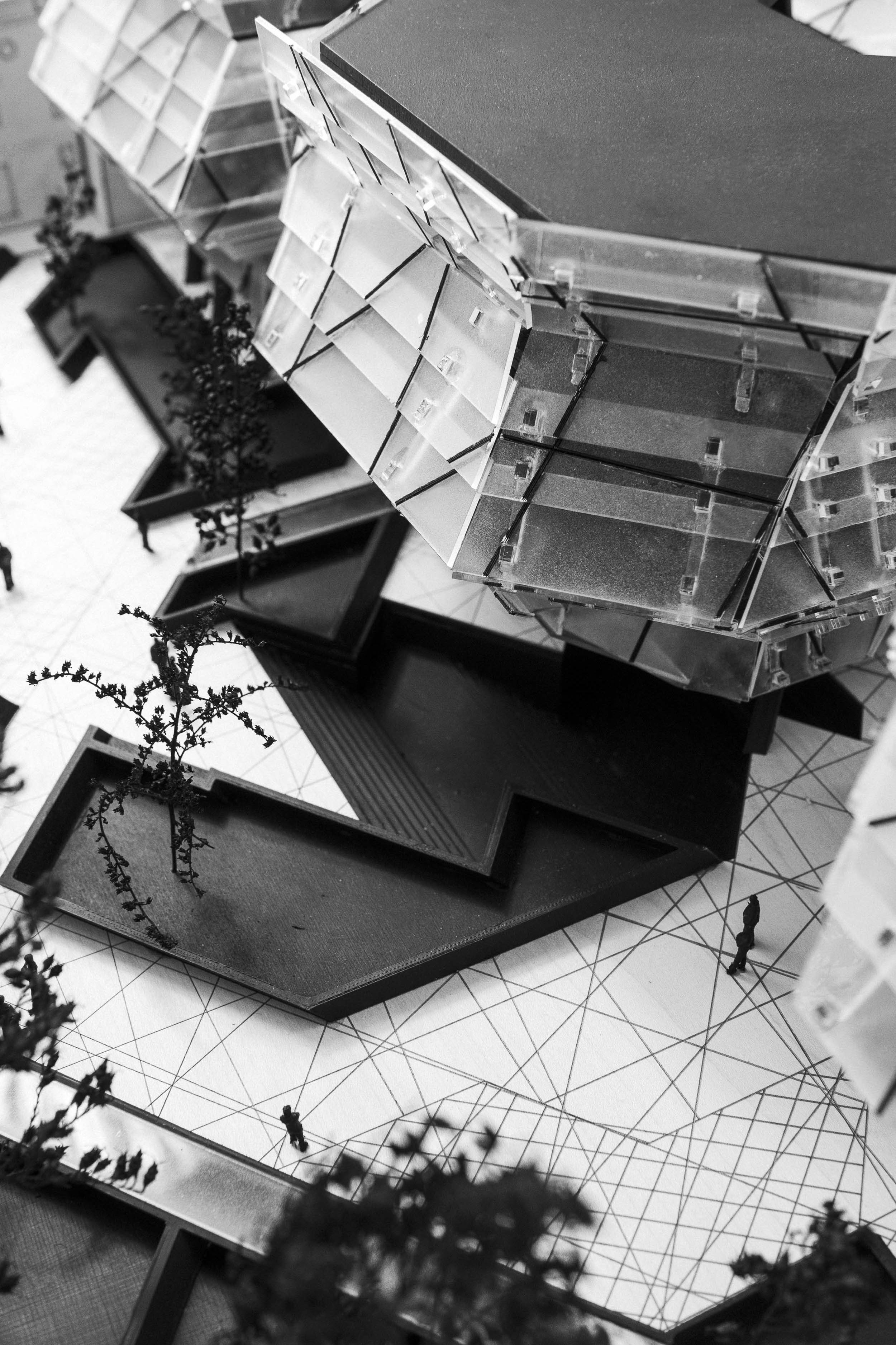 Model - Rear Courtyard from Above