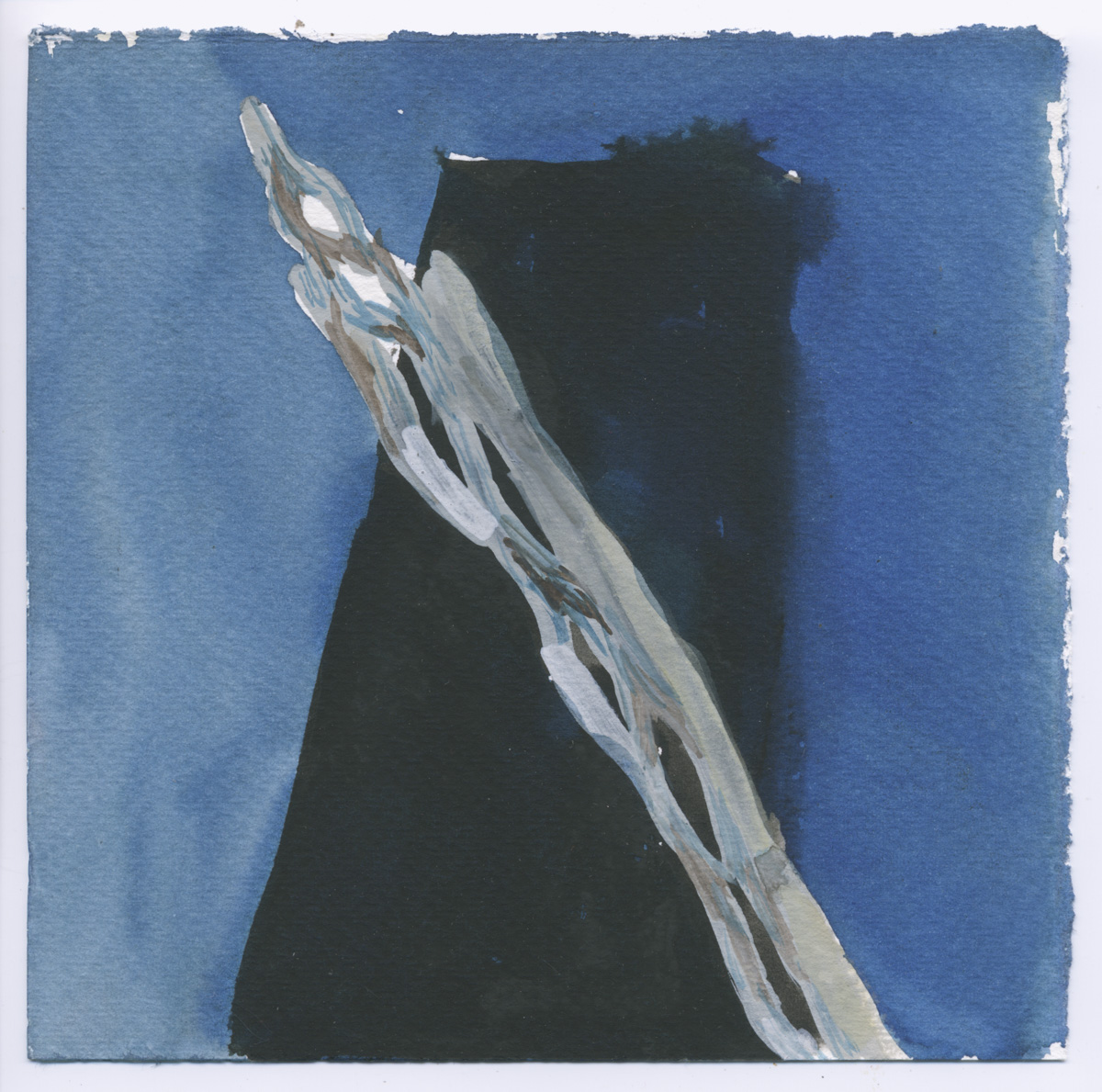 Wood, 2014, Ink and watercolor on paper, 6 x 6 inches.