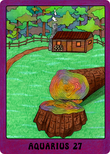 A tree felled and sawed