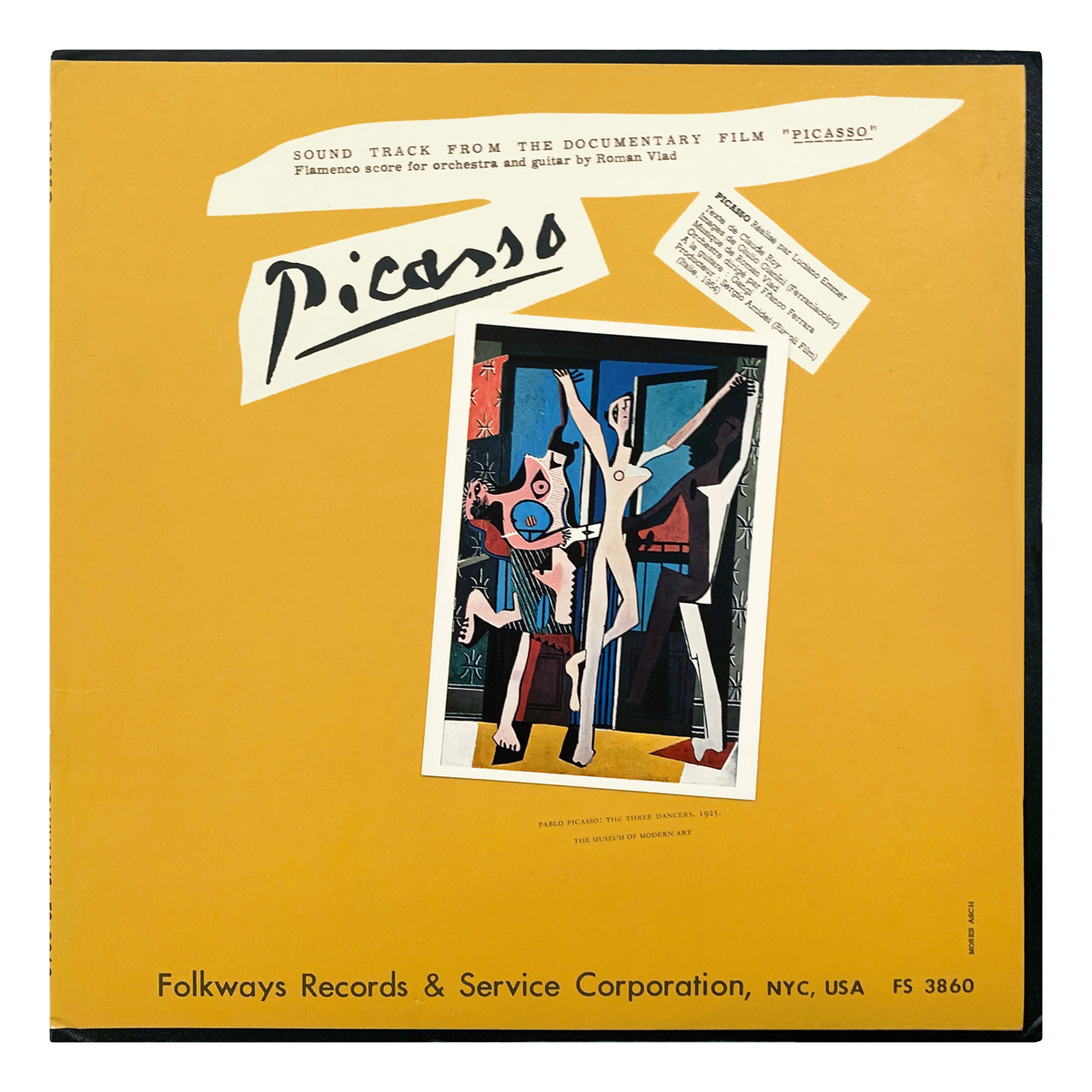 Folkways Records FS 3860 Roman Vlad - "Picasso" OST Uncredited orchestra - Franco Ferrara Design: Moses Asch (credited)