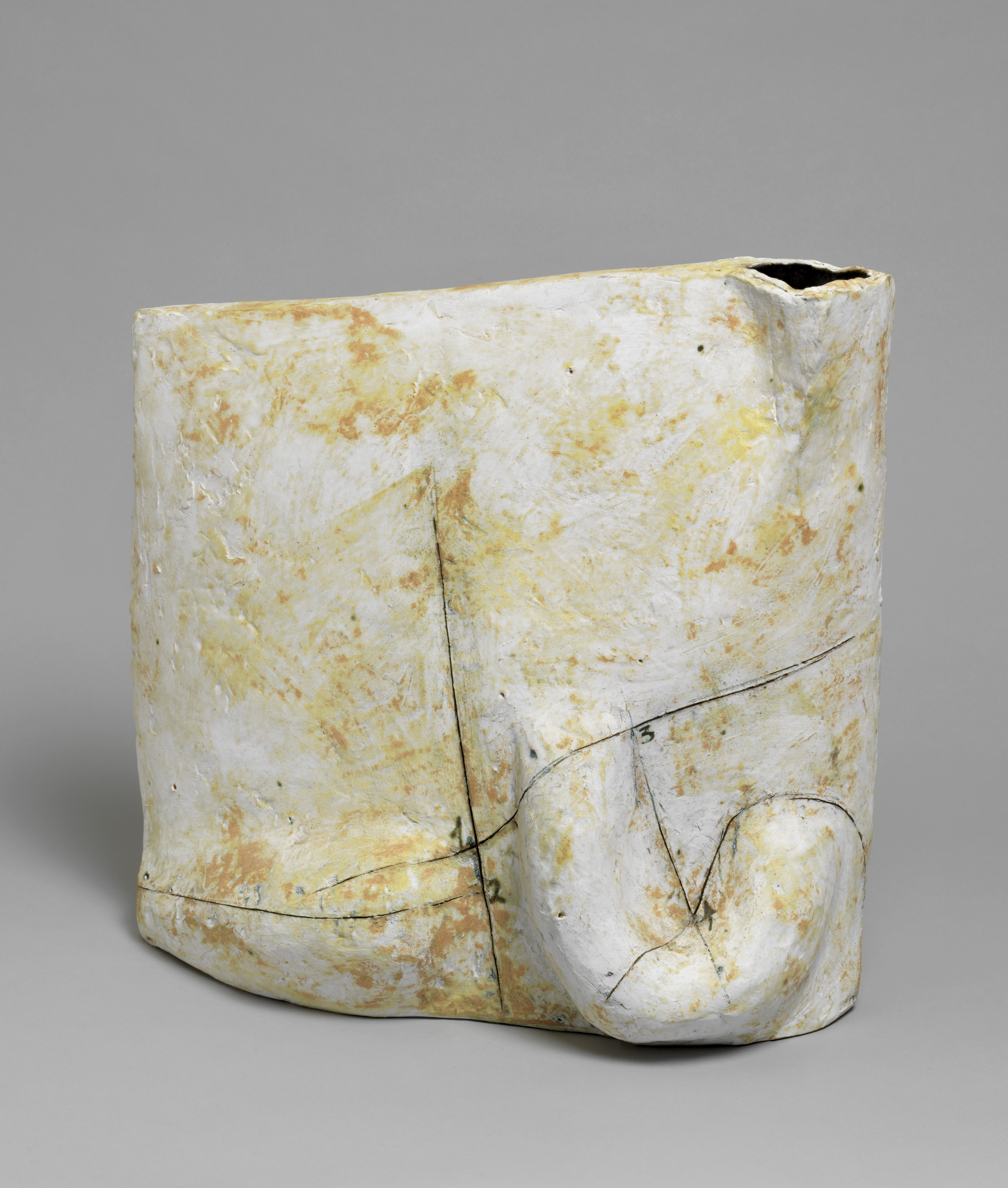 White Vessel With Numerals