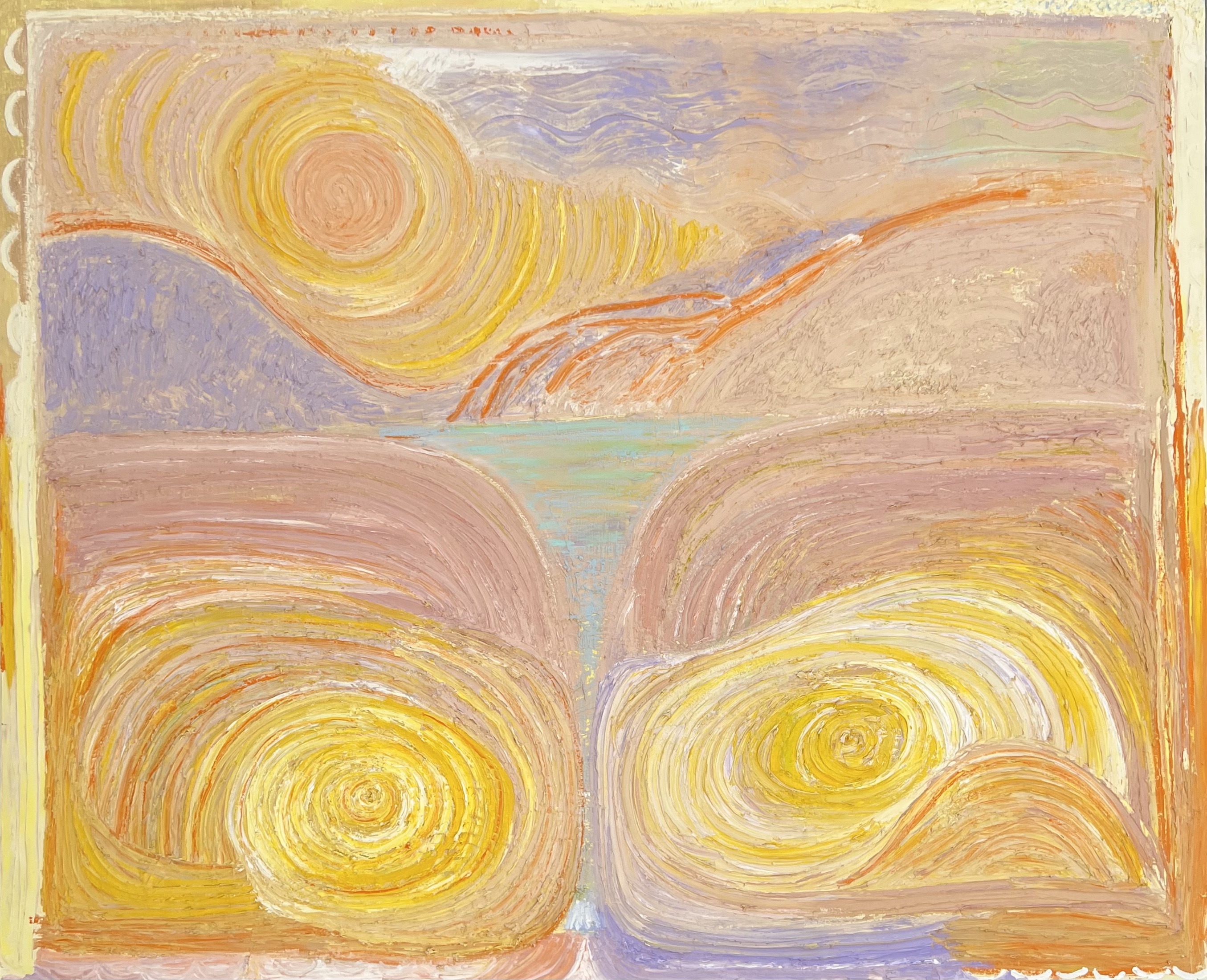 Its Pretty Much Wategos, 2022. Oil & mixed media on canvas. 162cm x 200cm 