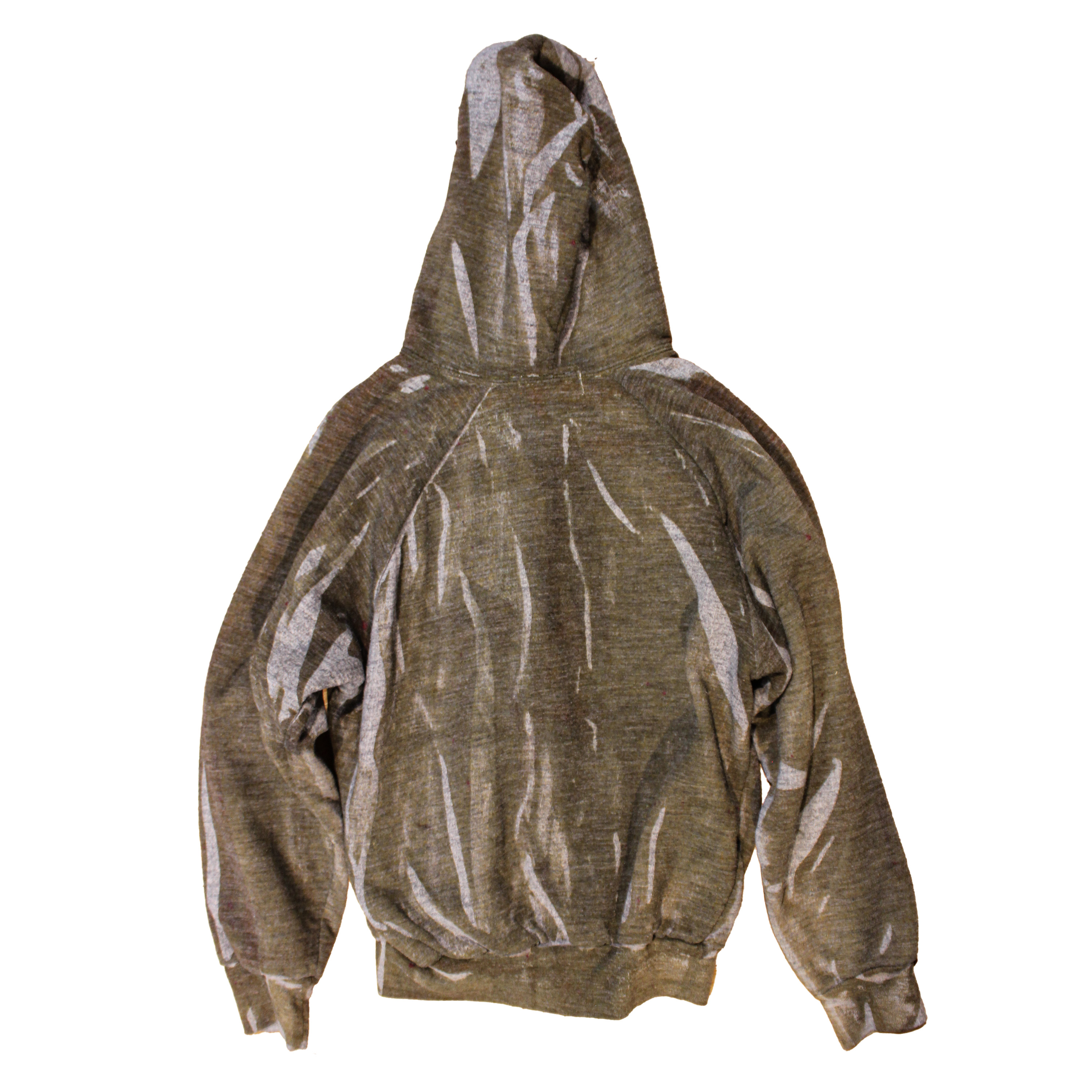 reclaimed vintage thermal lined hoodie allover printed with textile dye 