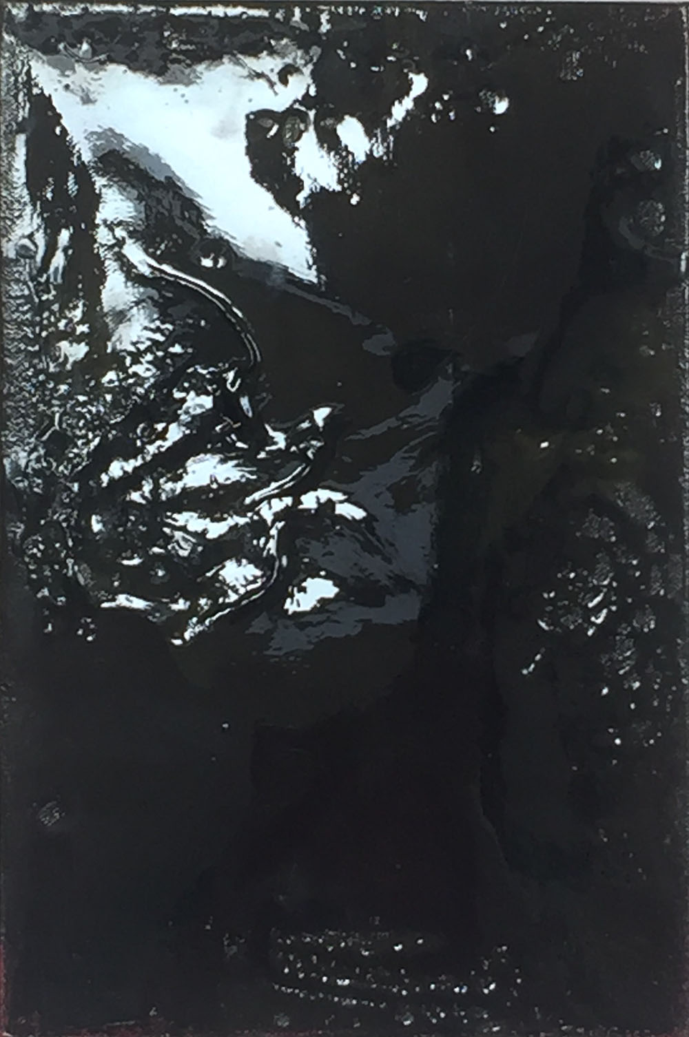 Sans titre, r&eacute;sine et huile sur toile, 33 x 24 cm,2016