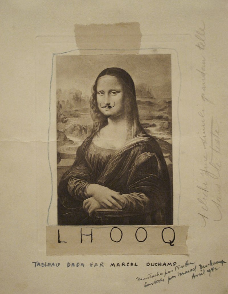L.H.O.O.Q. (reproduction, view of work and under matte)