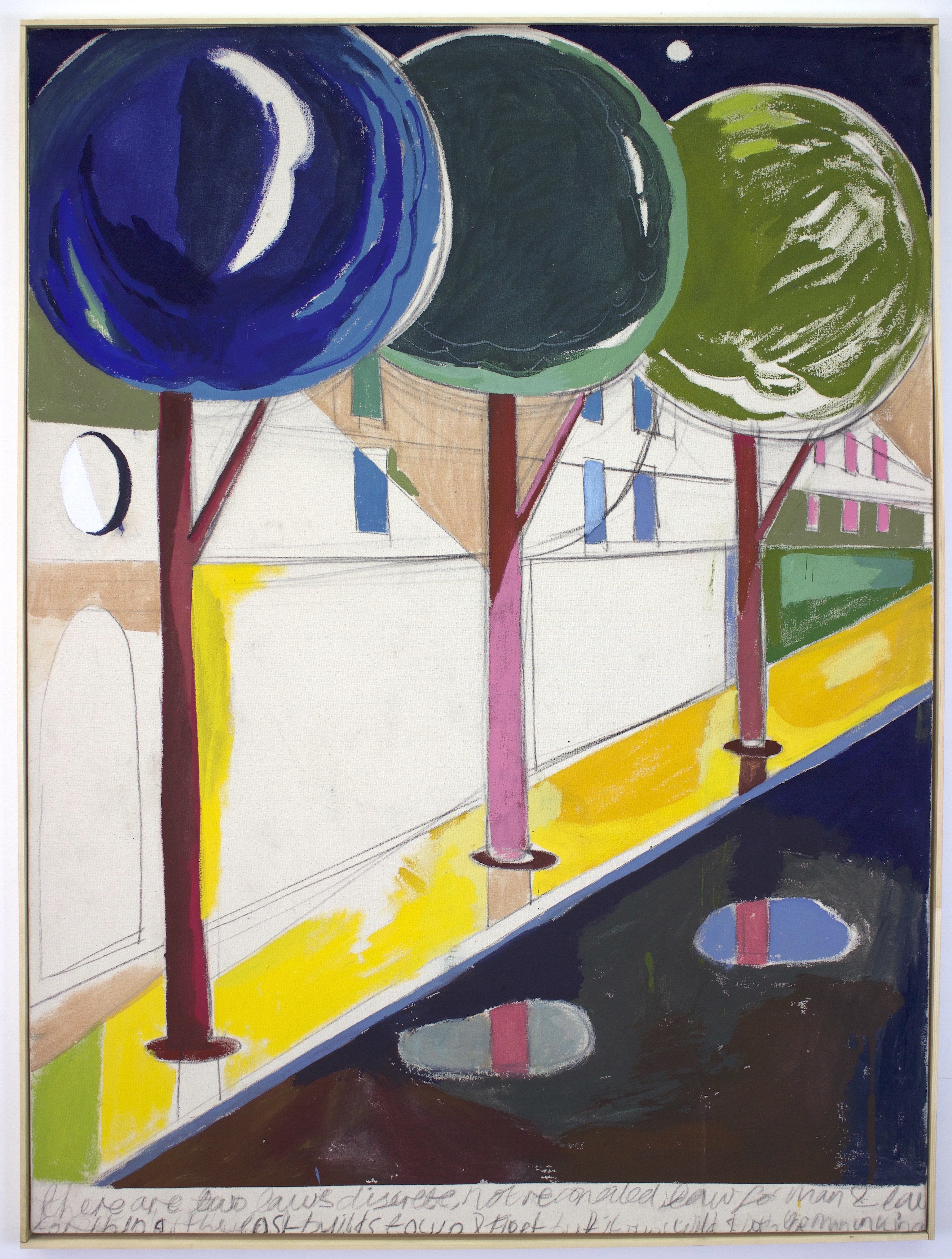 Untitled (three trees) Distemper on canvas, 90x120cm