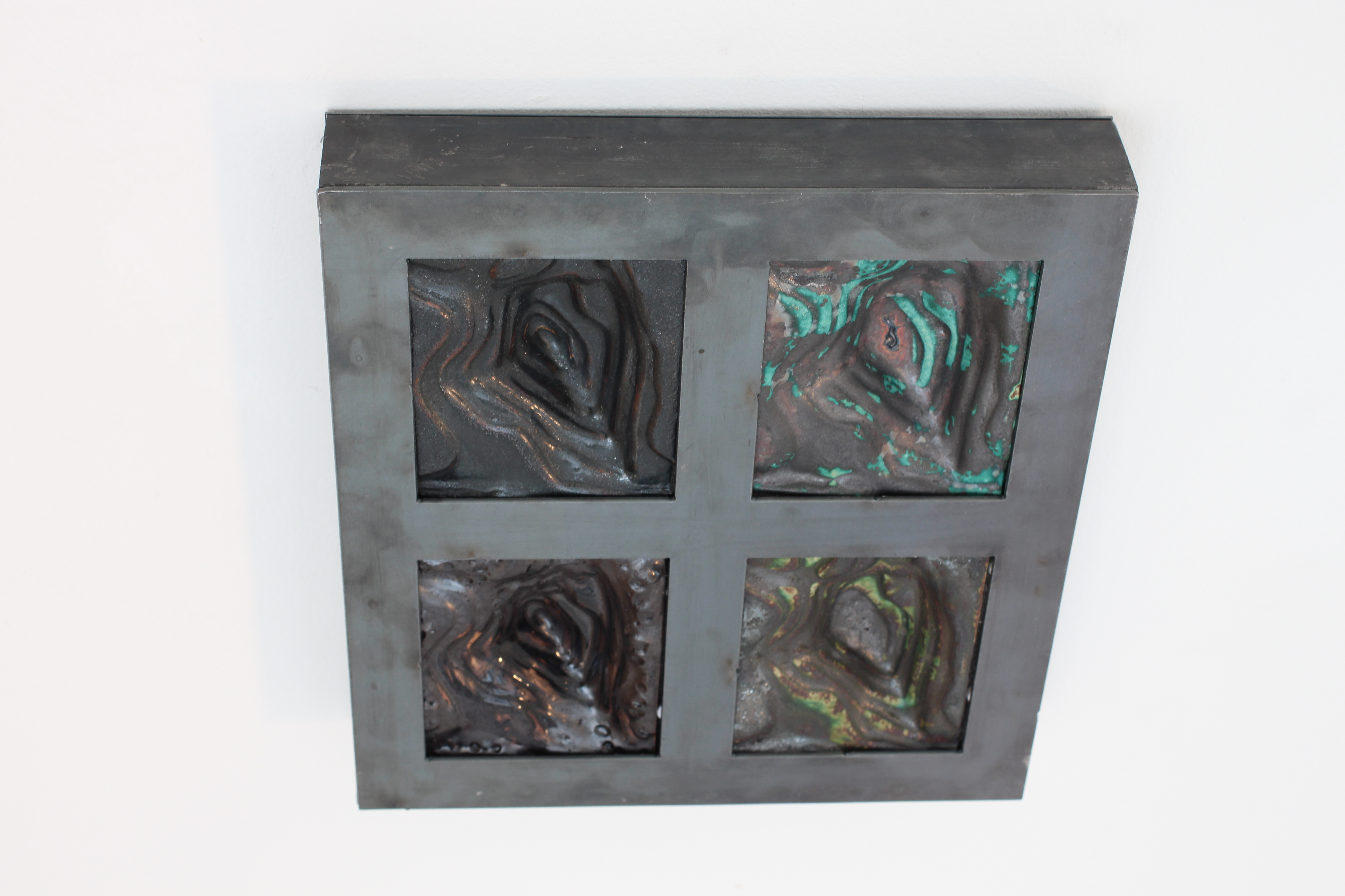 Mars Tile, Stoneware, glaze and metal, 2022