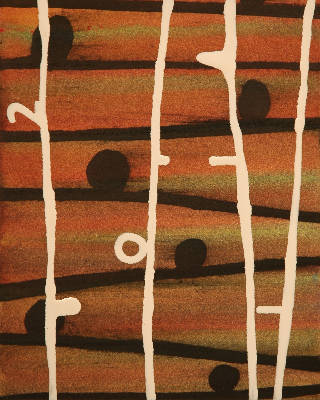 Untitled 2011, mixed media on paper/aluminium, 20 x 16 cm