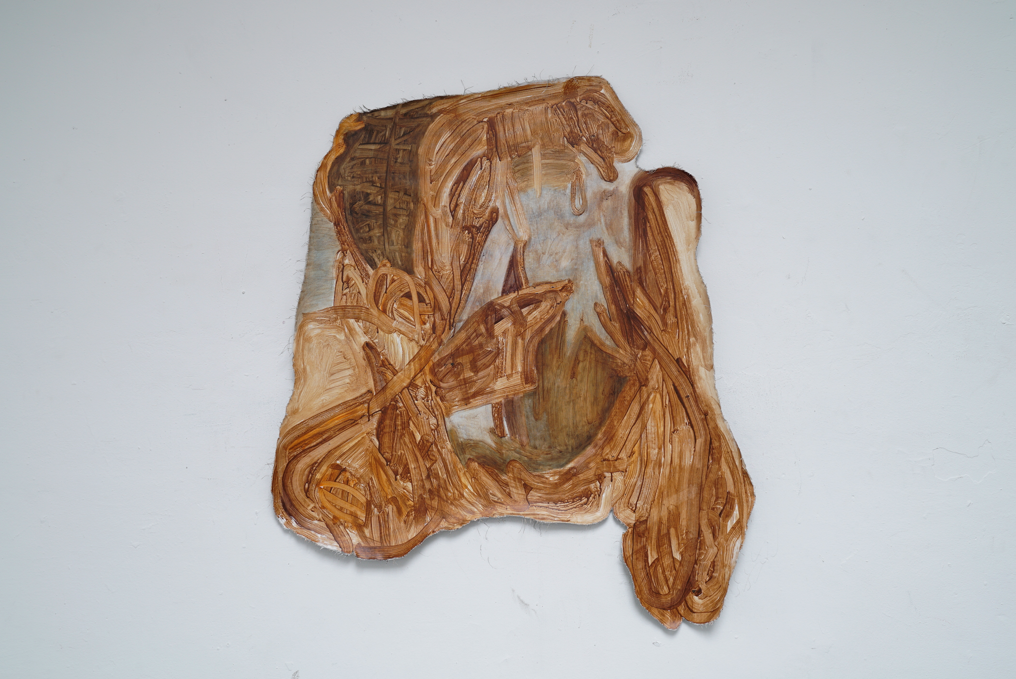 "Cold bread" (2022), oil and acrylic on canvas, 114x100cm