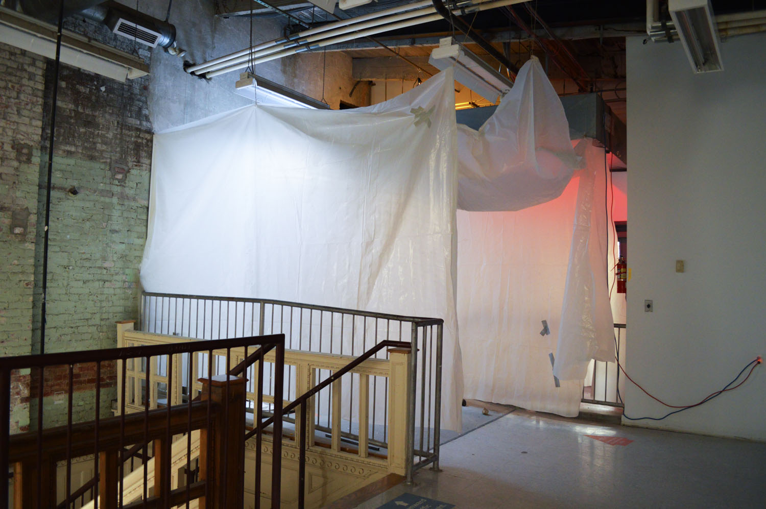 Relics from the Boneyardplastic sheeting, granite dust, installation, 2020