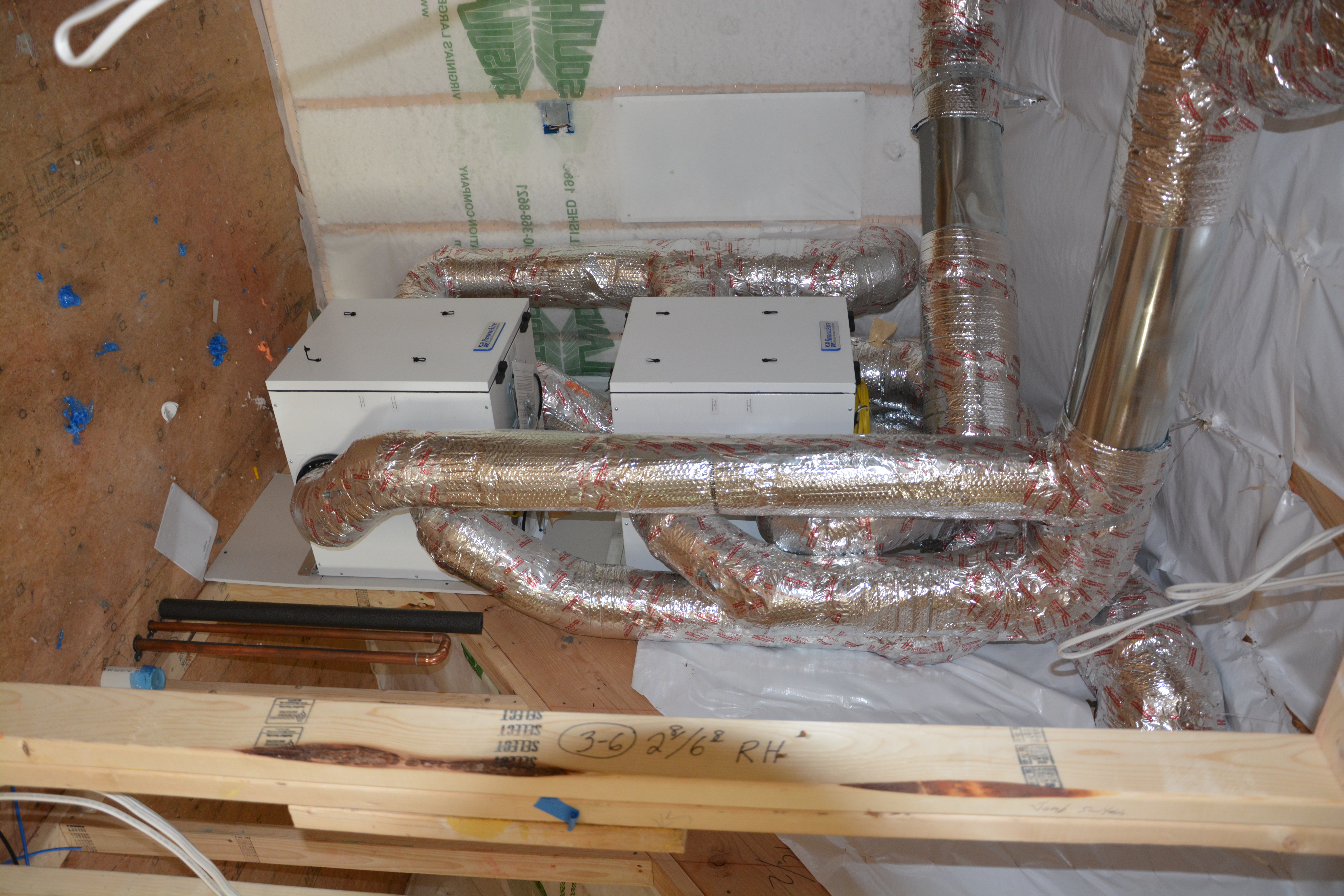 Energy Recovery Ventilator for continuous fresh air delivery and stale air exhaust with heat exchange