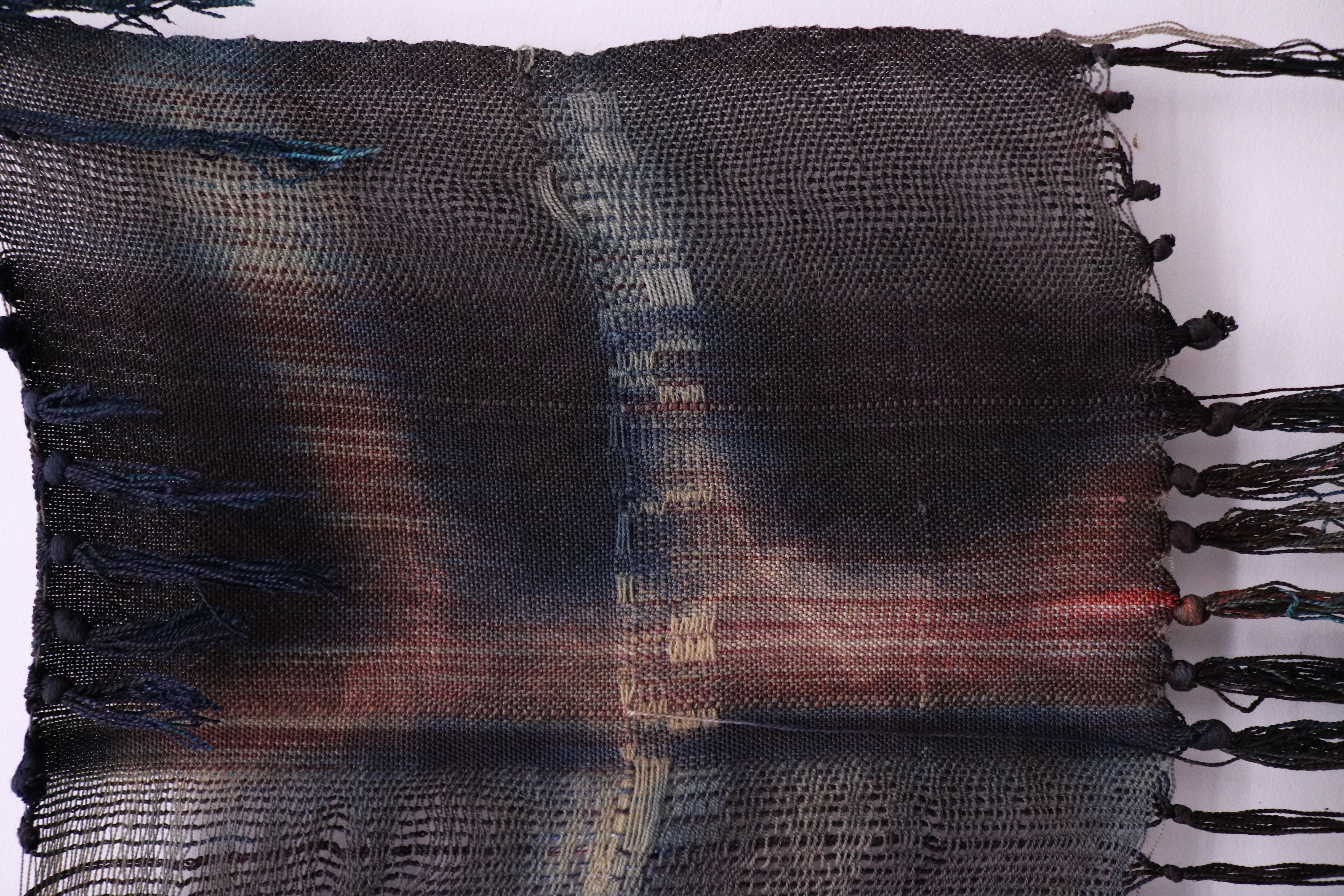 something old, deep down (detail), silk and wool
