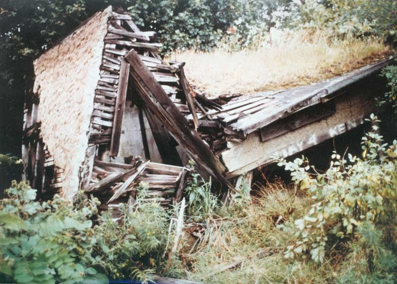 Robert Smithson, Partially Buried Woodshed, 1982