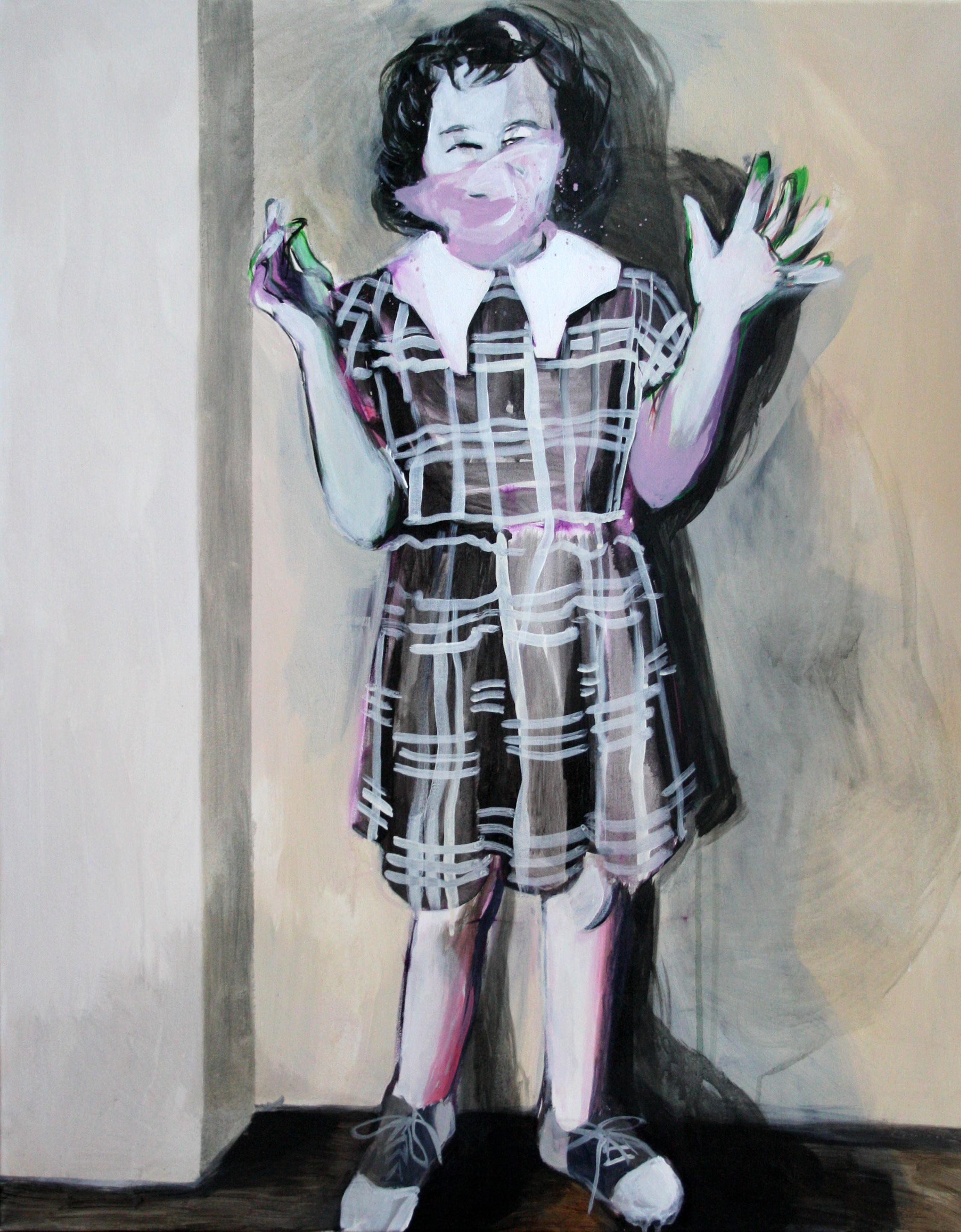 Bubble gum, acrylic and oil on canvas, 100/80 cm