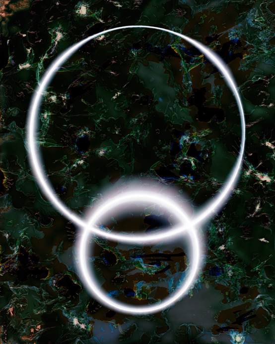 The Adjusted Position of Distinct Bodies2017Light drawing and tampered negative, chromogenic print, 40 x 32 inches