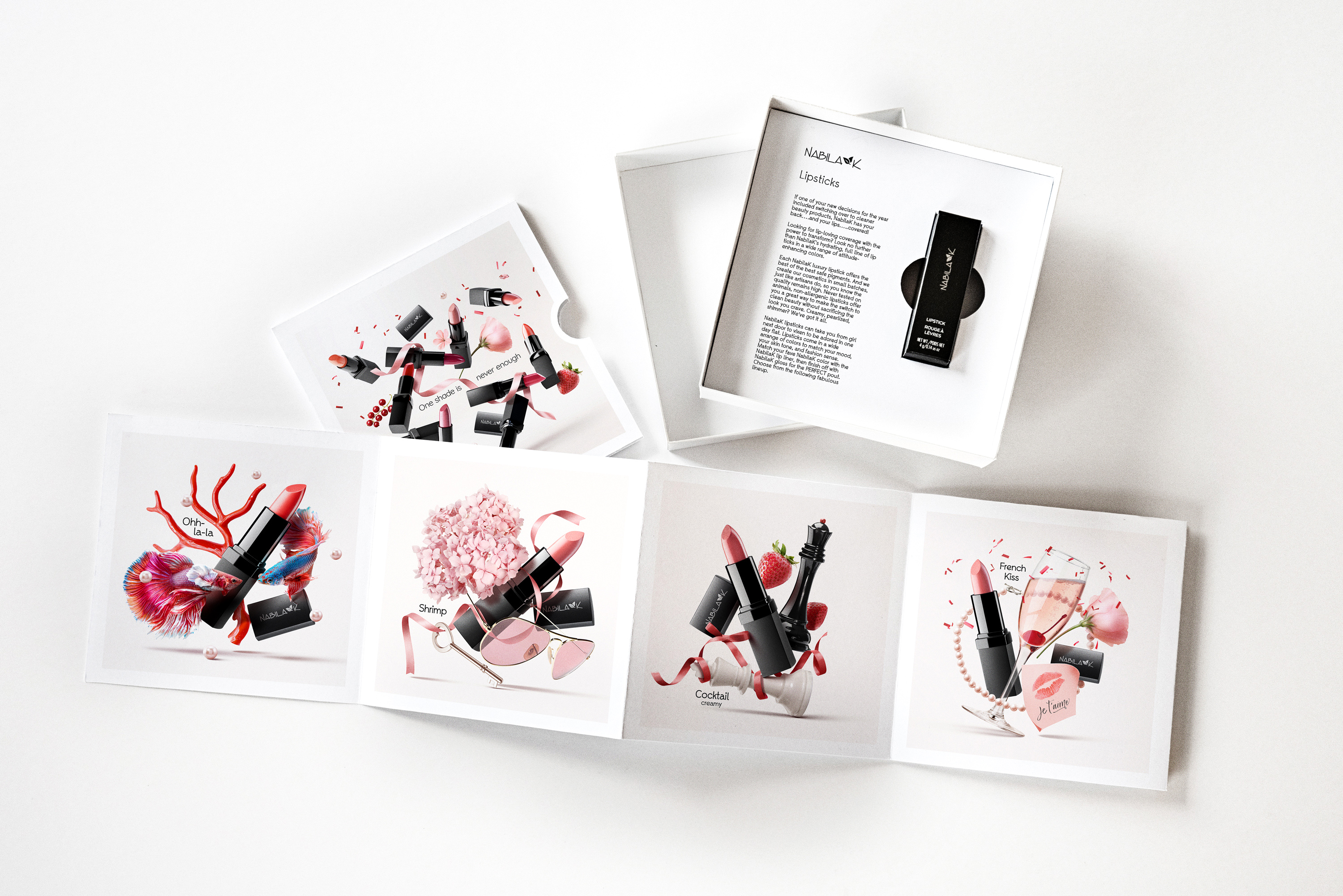 Social media campaign for the lip stick products line. Cosmetic product photography. Makeup product styling. Created by Eclectic M Studio.