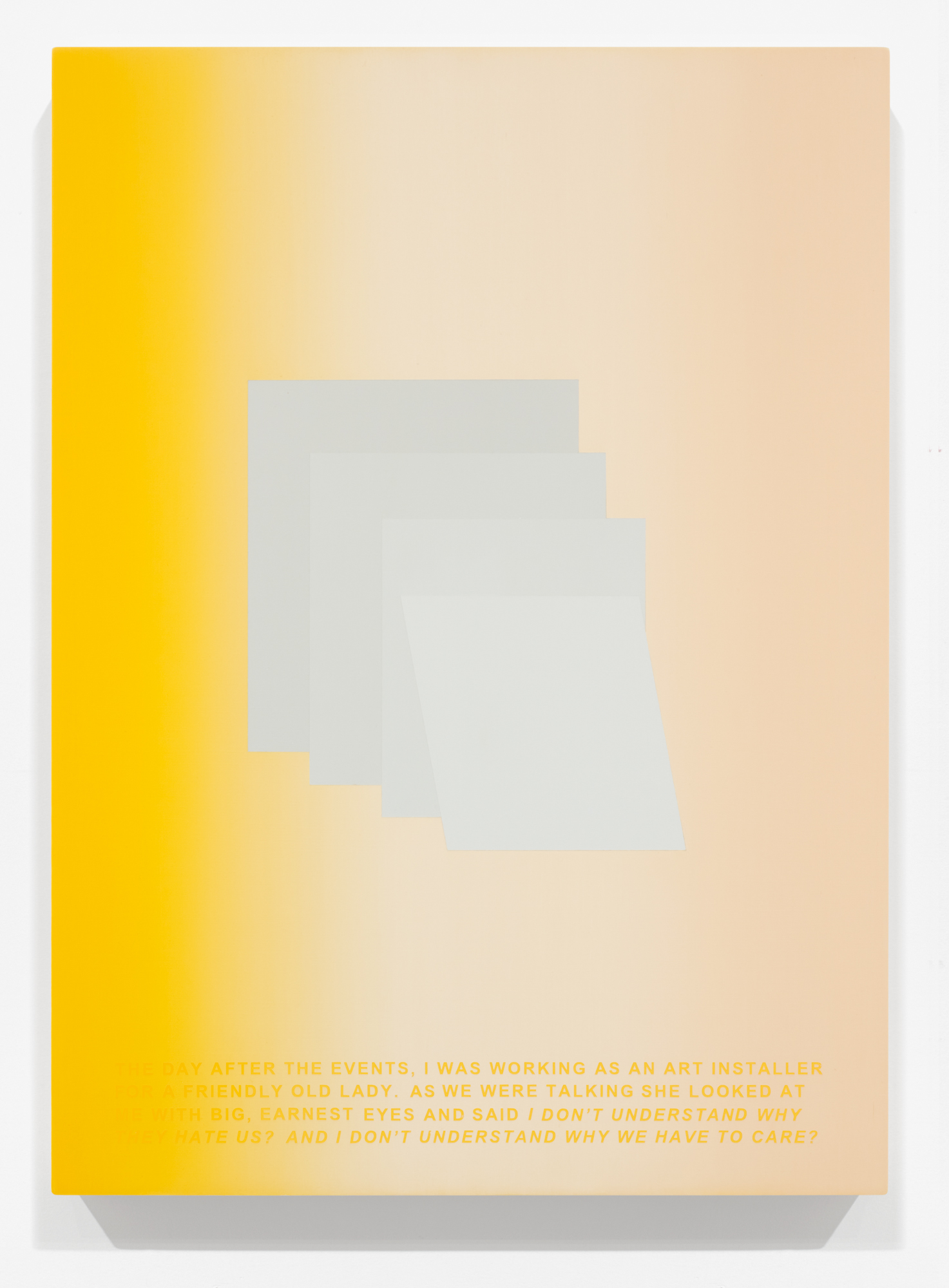 The Day After The Events. 2016. Oil and acrylic on wood panel, 22" x 16" (56 x 41 cm)