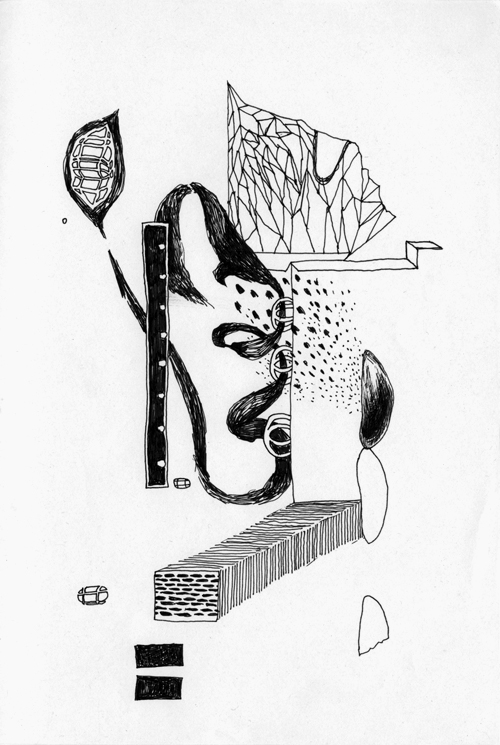 Tous Les Jours (All the days), 2012 / pen on paper / 8 in x 5 in