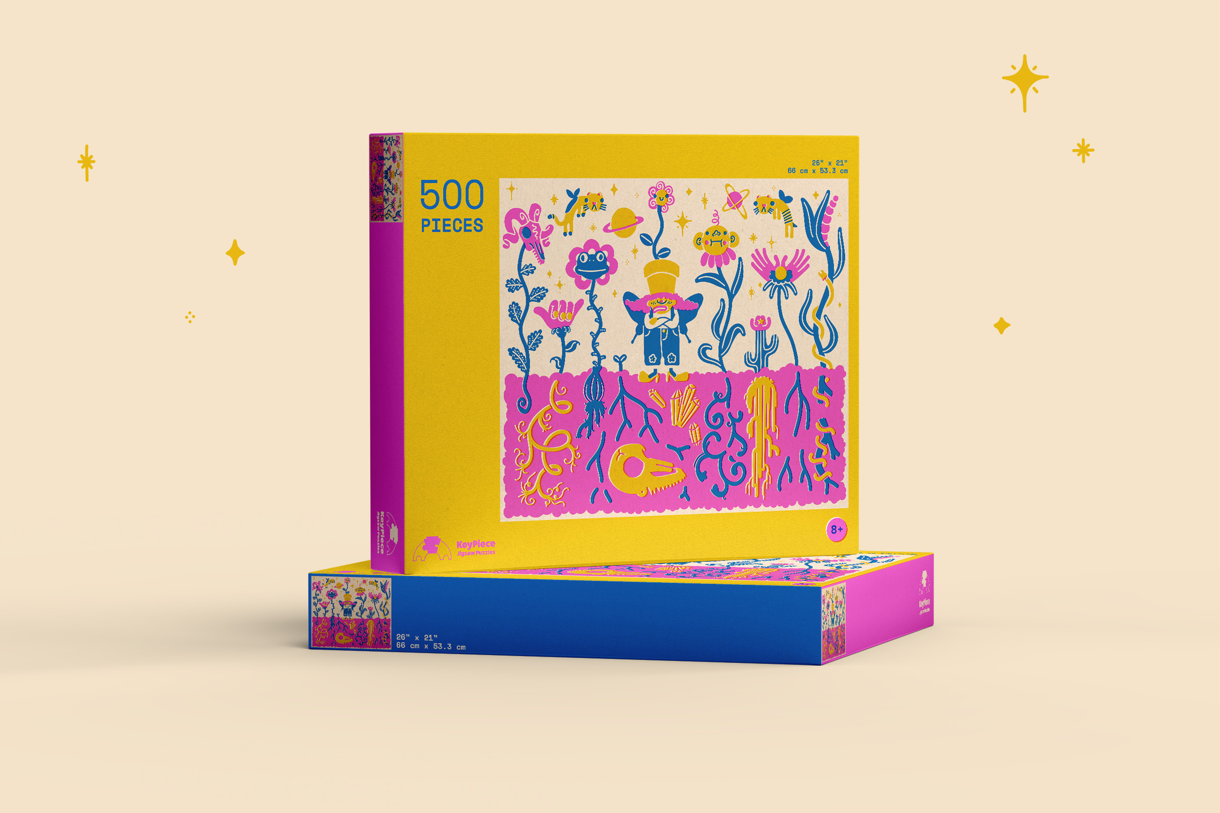 Puzzle box showing top and sides