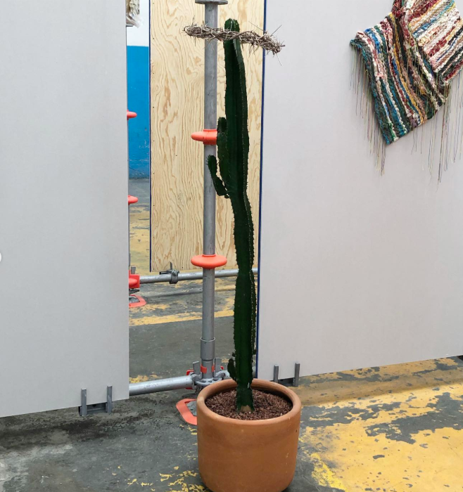 “Serpentine lure” Pauline shaw Felted wool, cotton scrim 2022