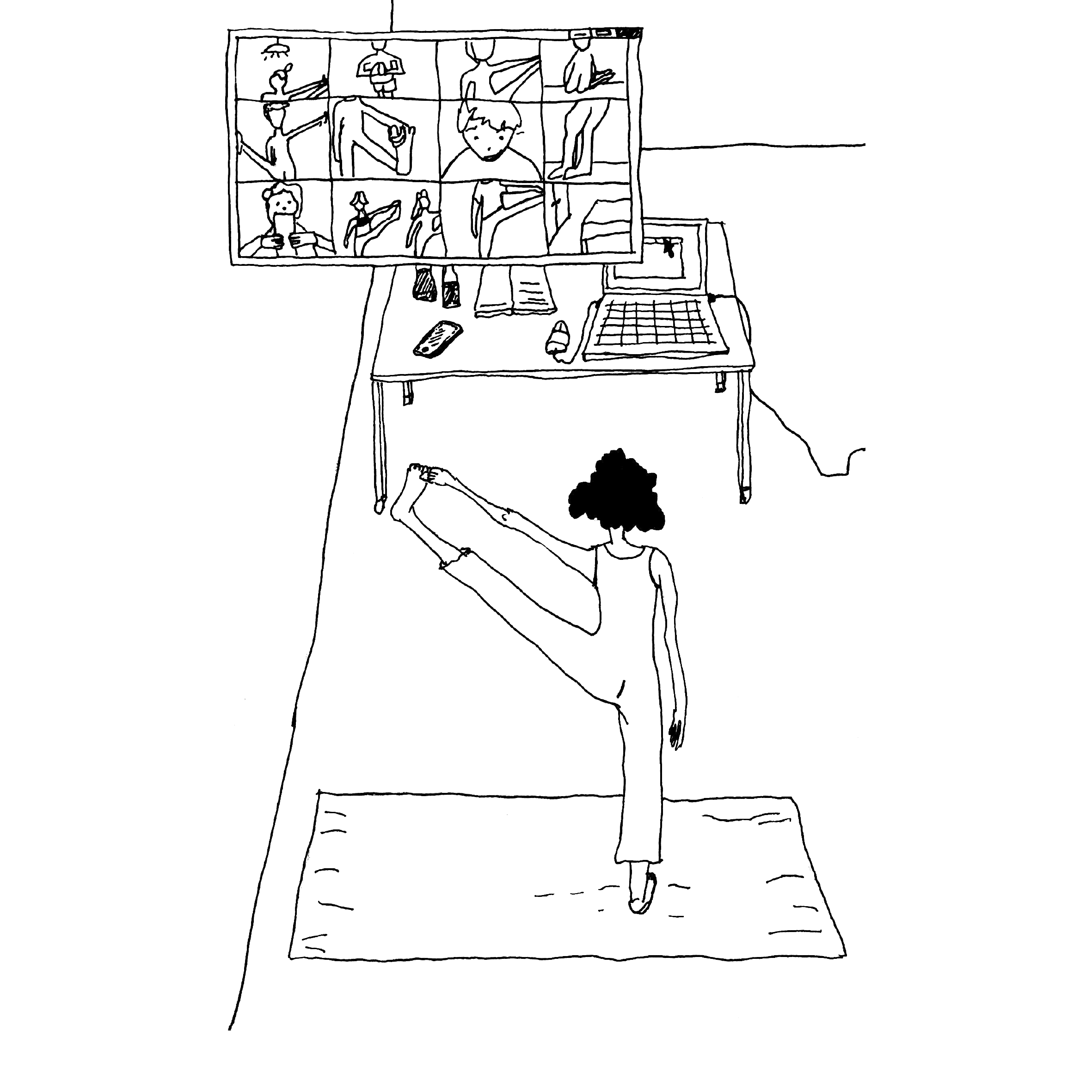 "It is impressive which kind of activities we can create or make online due to need of socialising with our friends. We’ve tried to do yoga all together though. And this is the result."