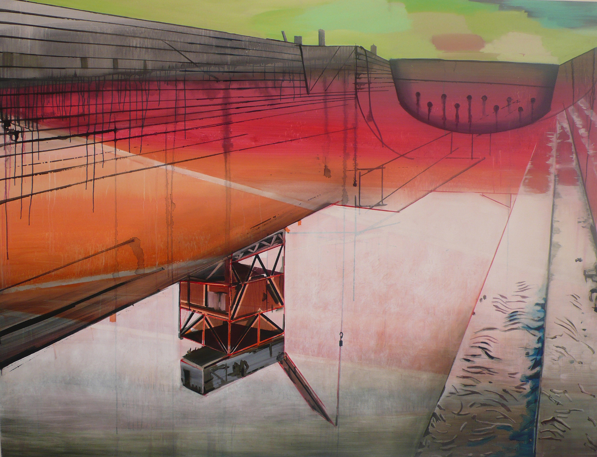 Navy Yard, Acrylic and Oil on canvas, 60"x78" 2011