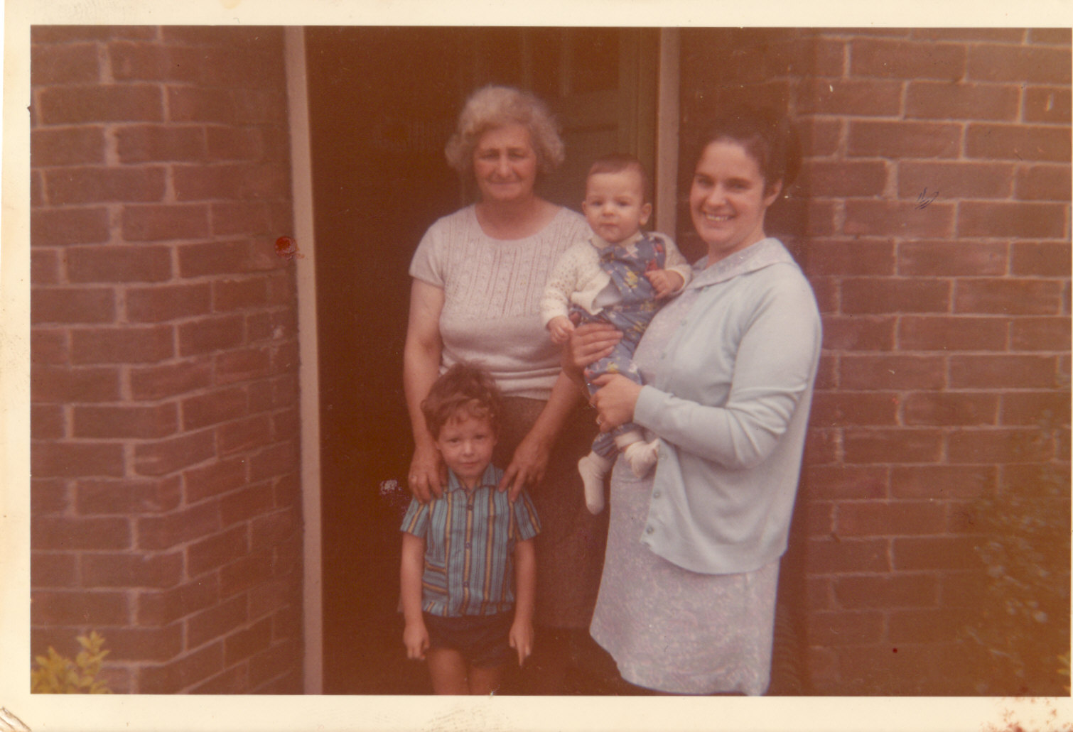 Grandma Topsy, Grandma Sandy, Uncle Ian & Dad. Co. Durham, 1973