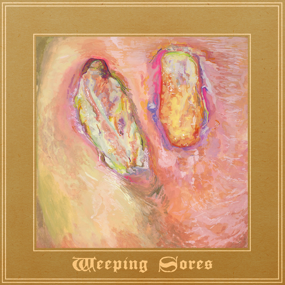 Cover art for Weeping Sores' 2017 self-titled debut, out on Dullest Records