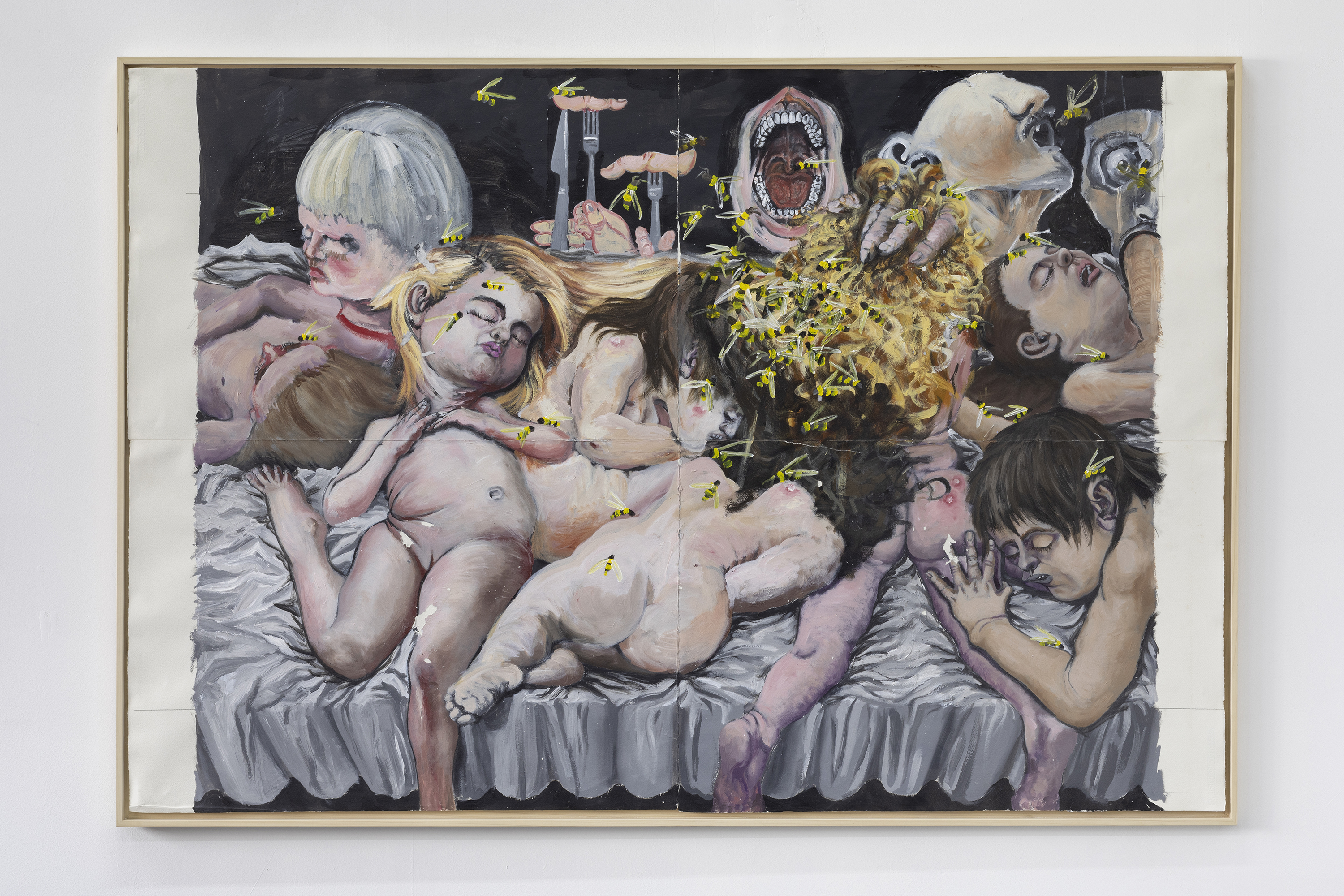 Yael Wertheim Soen, Sleeping Children, 2020. Acrylic on paper, 110 x 160 cm