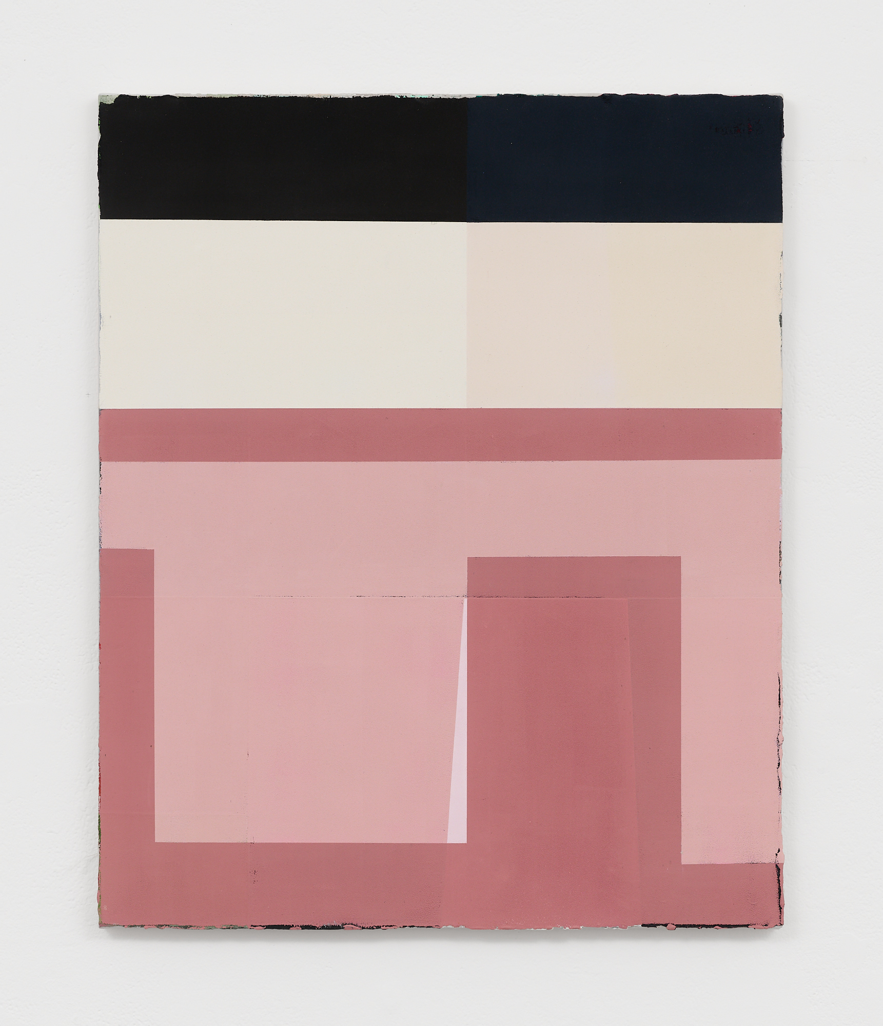 Black and Blush, 2023, pigments and binding mediums on canvas, 65cm x 54cm