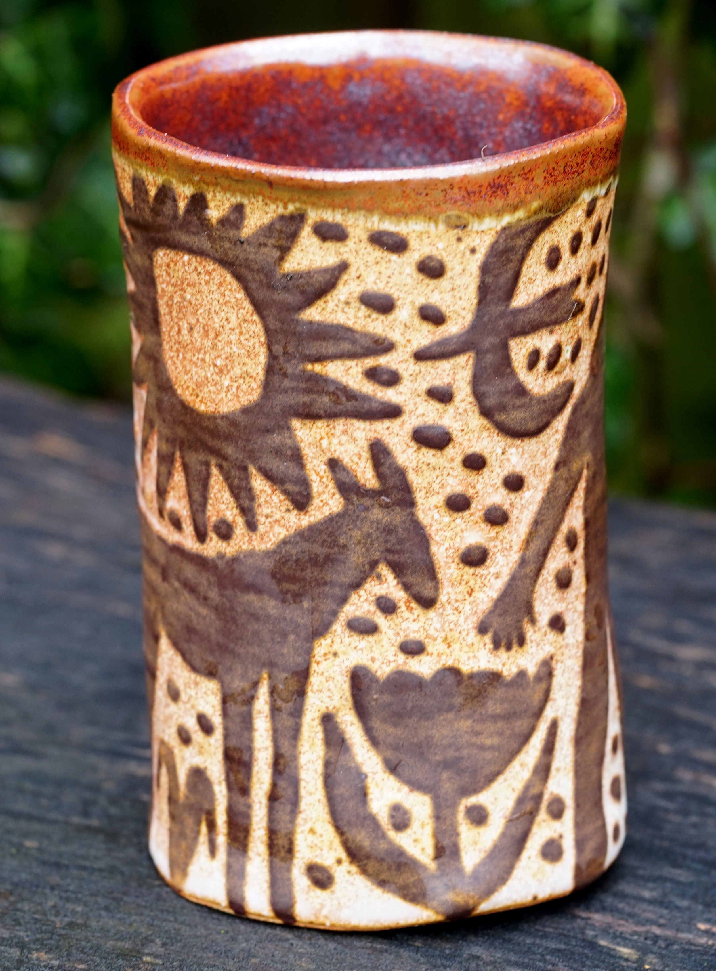 Morning in the Garden, stoneware with water-etched slip