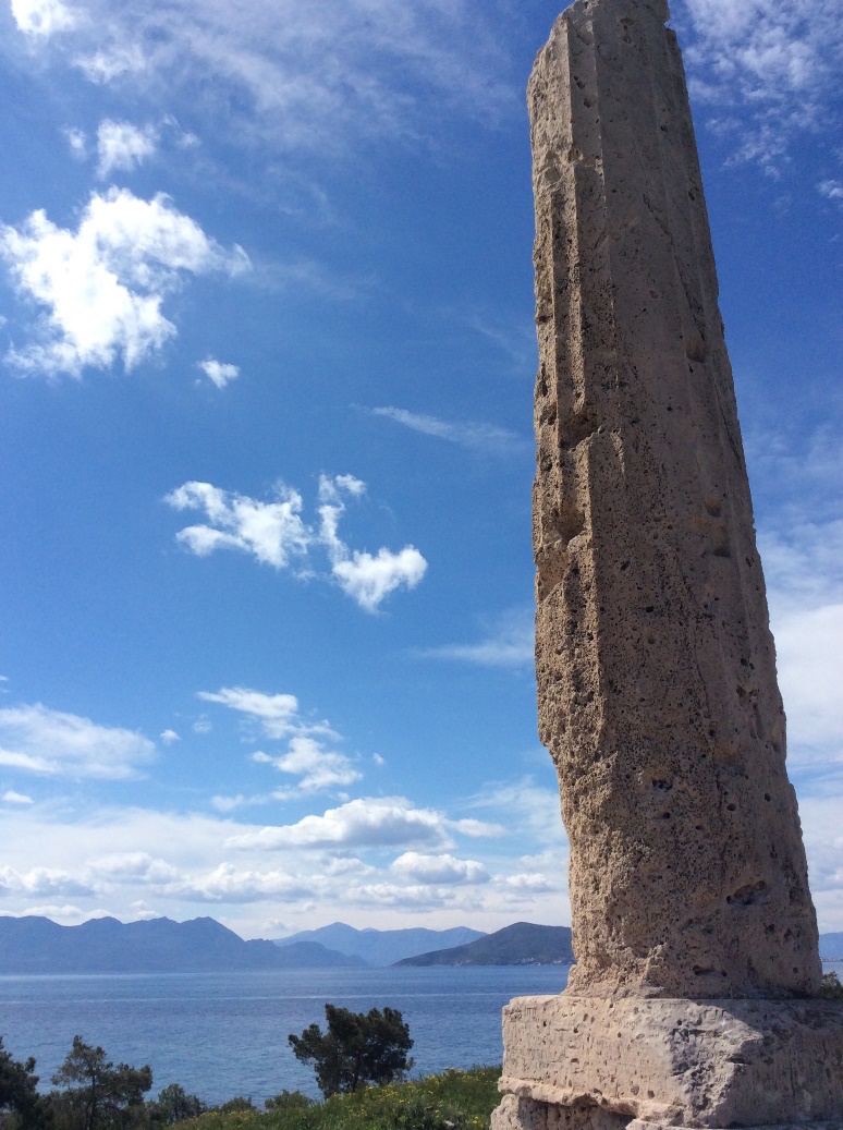 Temple of Apollo (Venus), near Aegina port. Monck’s admiration for Doric architecture applied even when not much was left standing. For him the waterscape also added to the site’s charm.