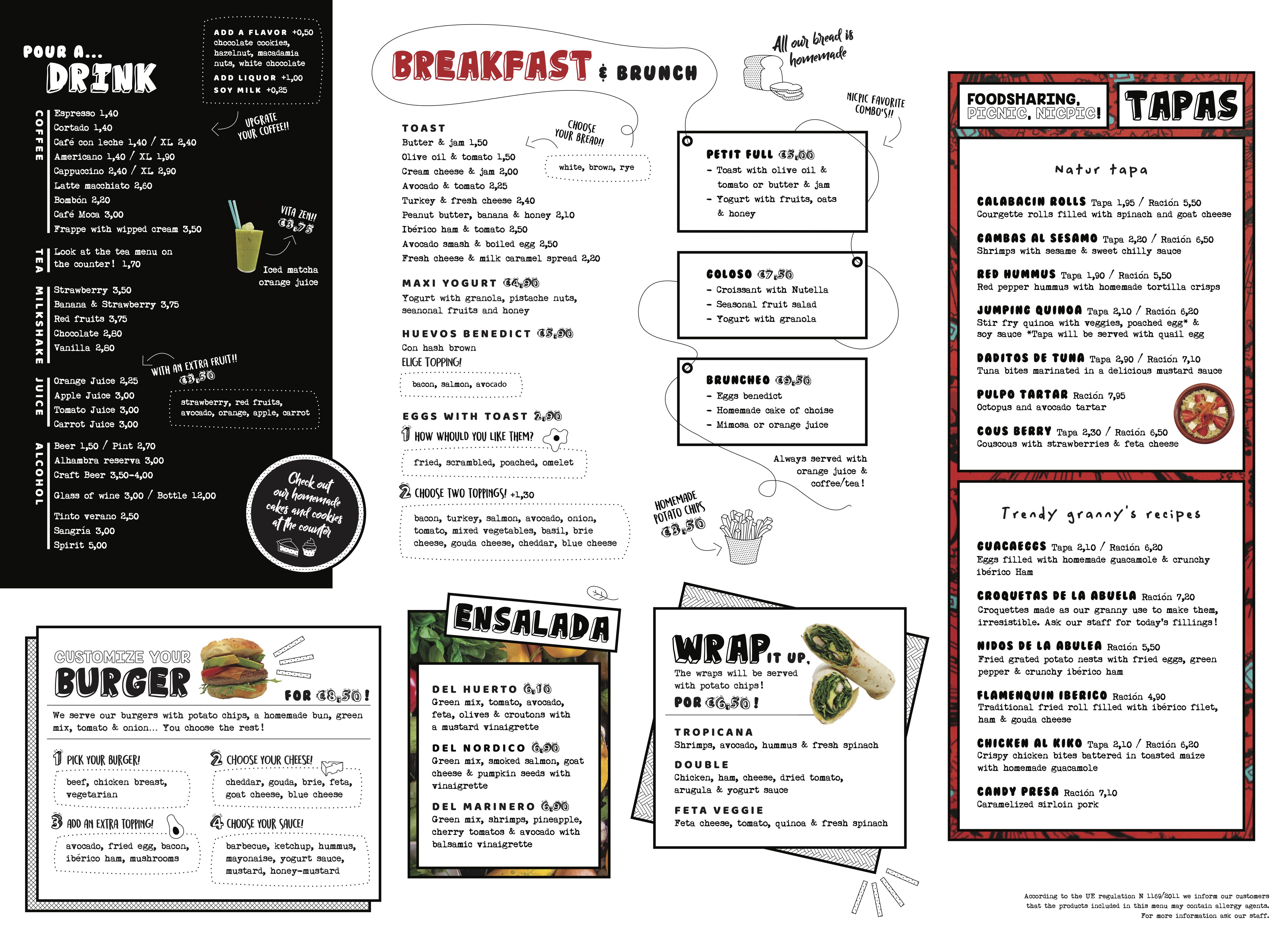 Final menu design