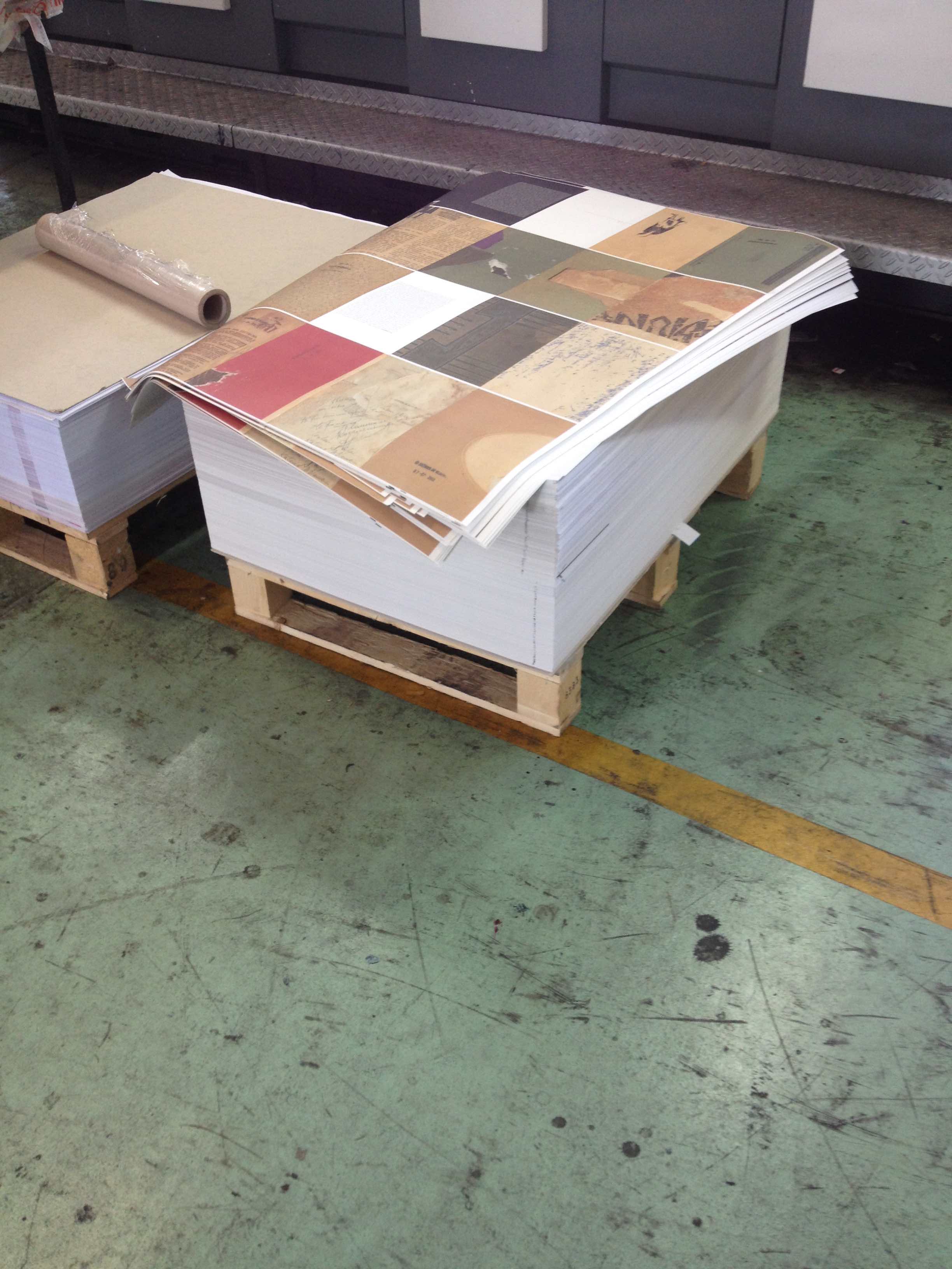 alt="Katrien de Blauwer's book printing sheets"