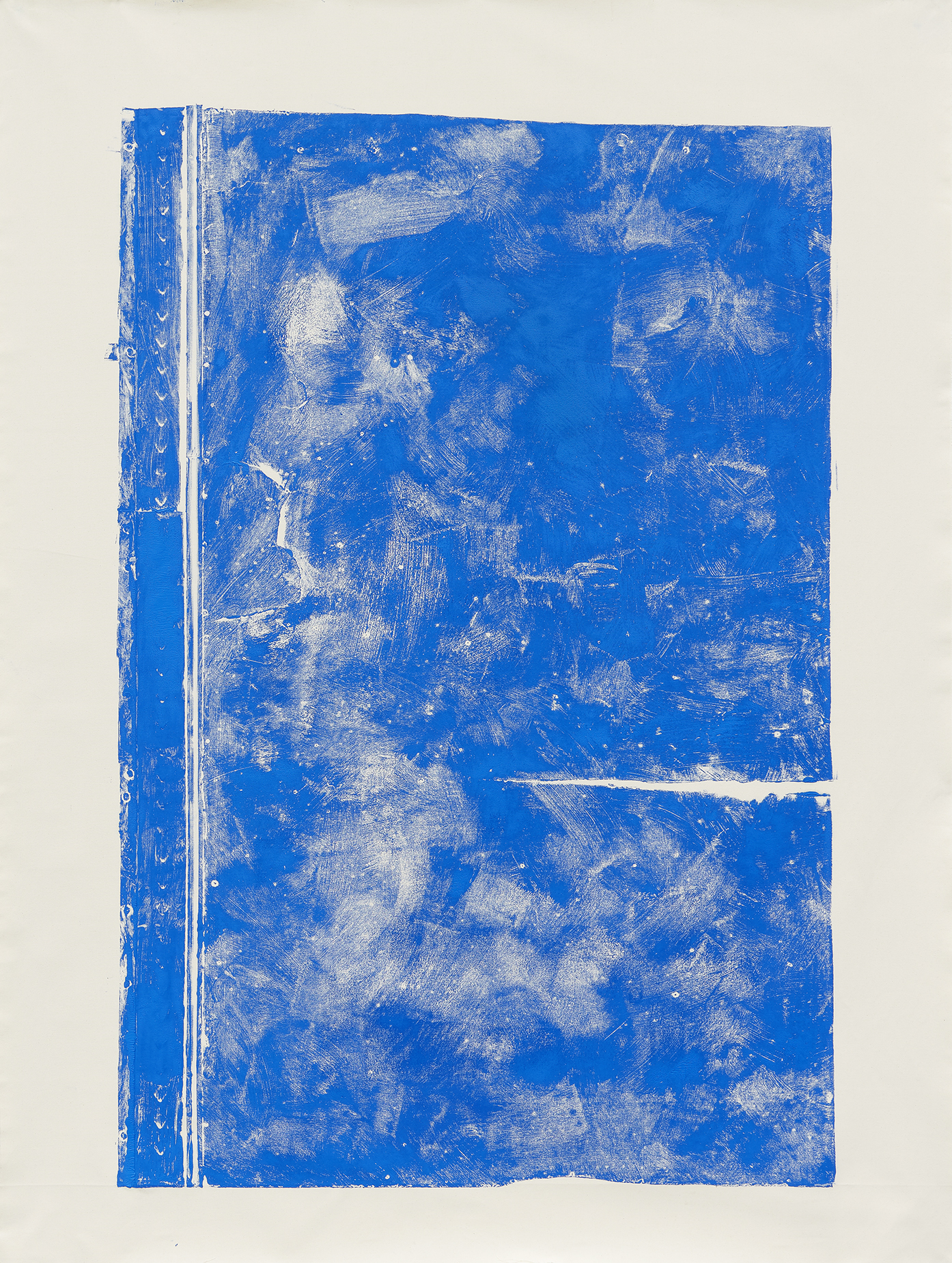 Blue Room (version 8), 2017. Oil based printing ink, 8 &times; 6 feet 