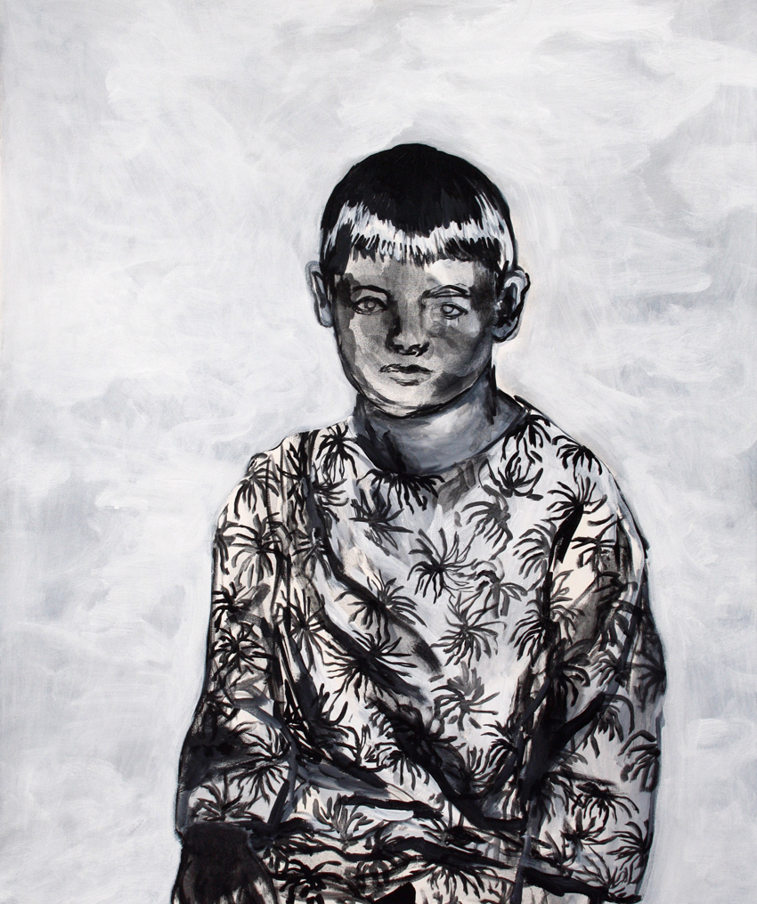 Black and white portrait, acrylic on canvas, 80/60 cm, 2017