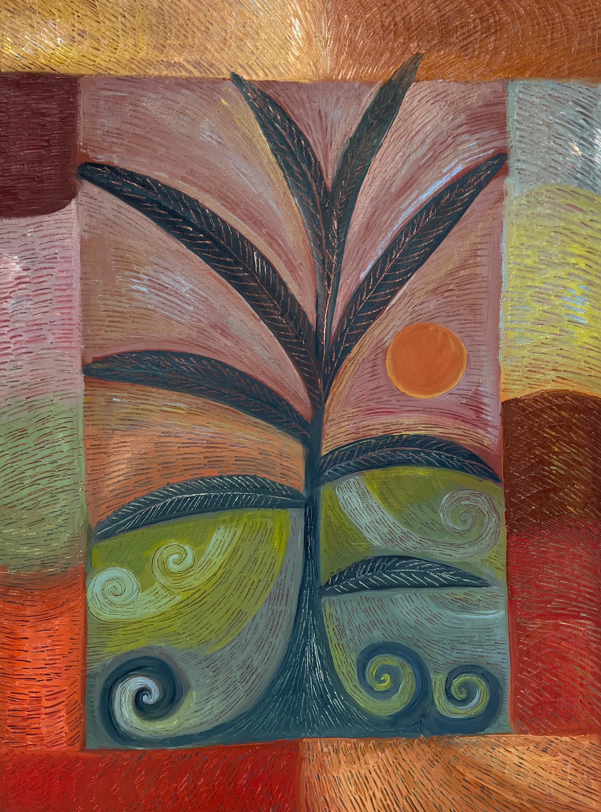 Money Tree, 2025. Oil & oil stick on canvas. 64cm x 46cm