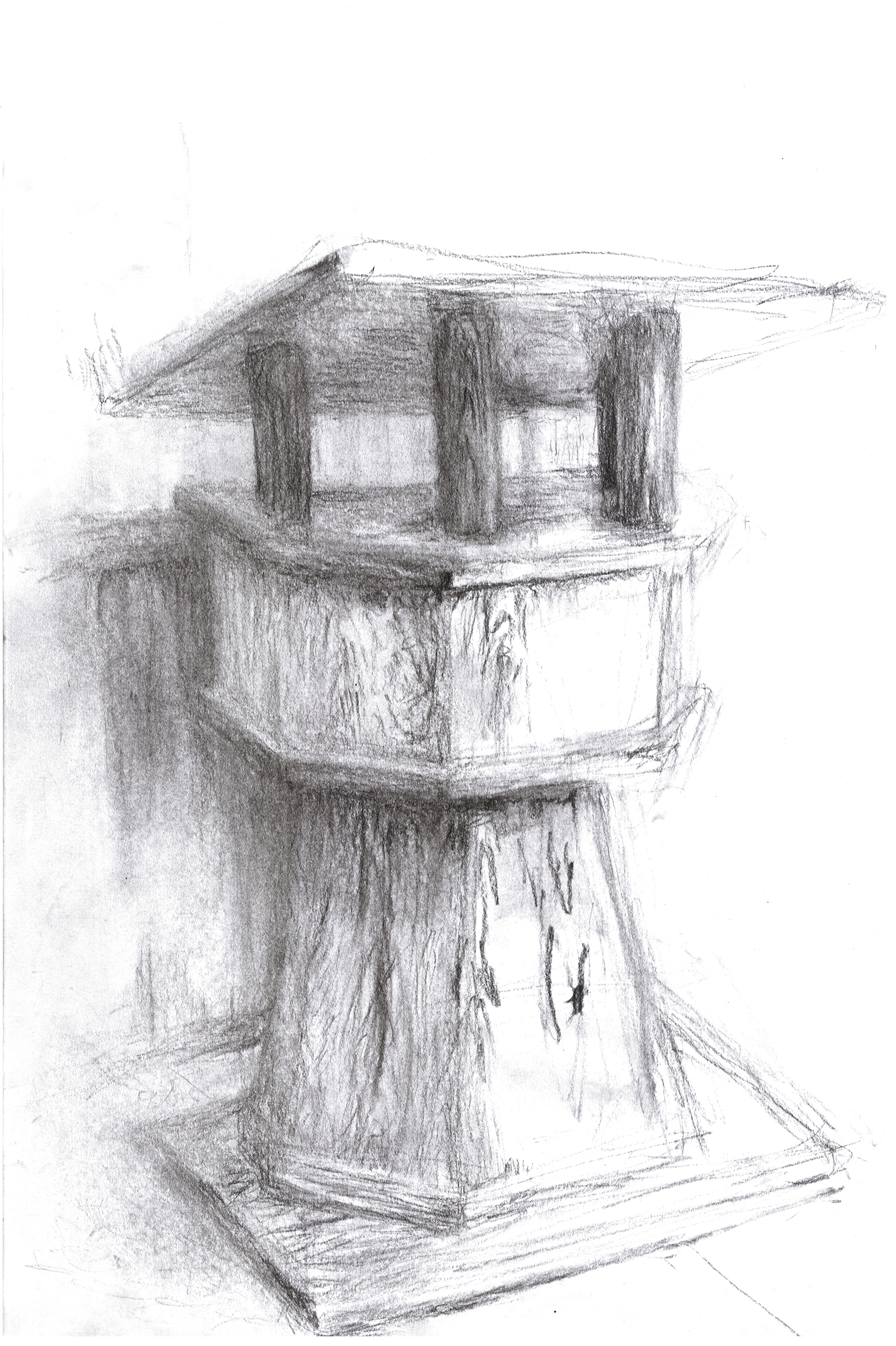 Lighthouse Lectern, 2013. 40X30 cm. Charcoal pencil on paper